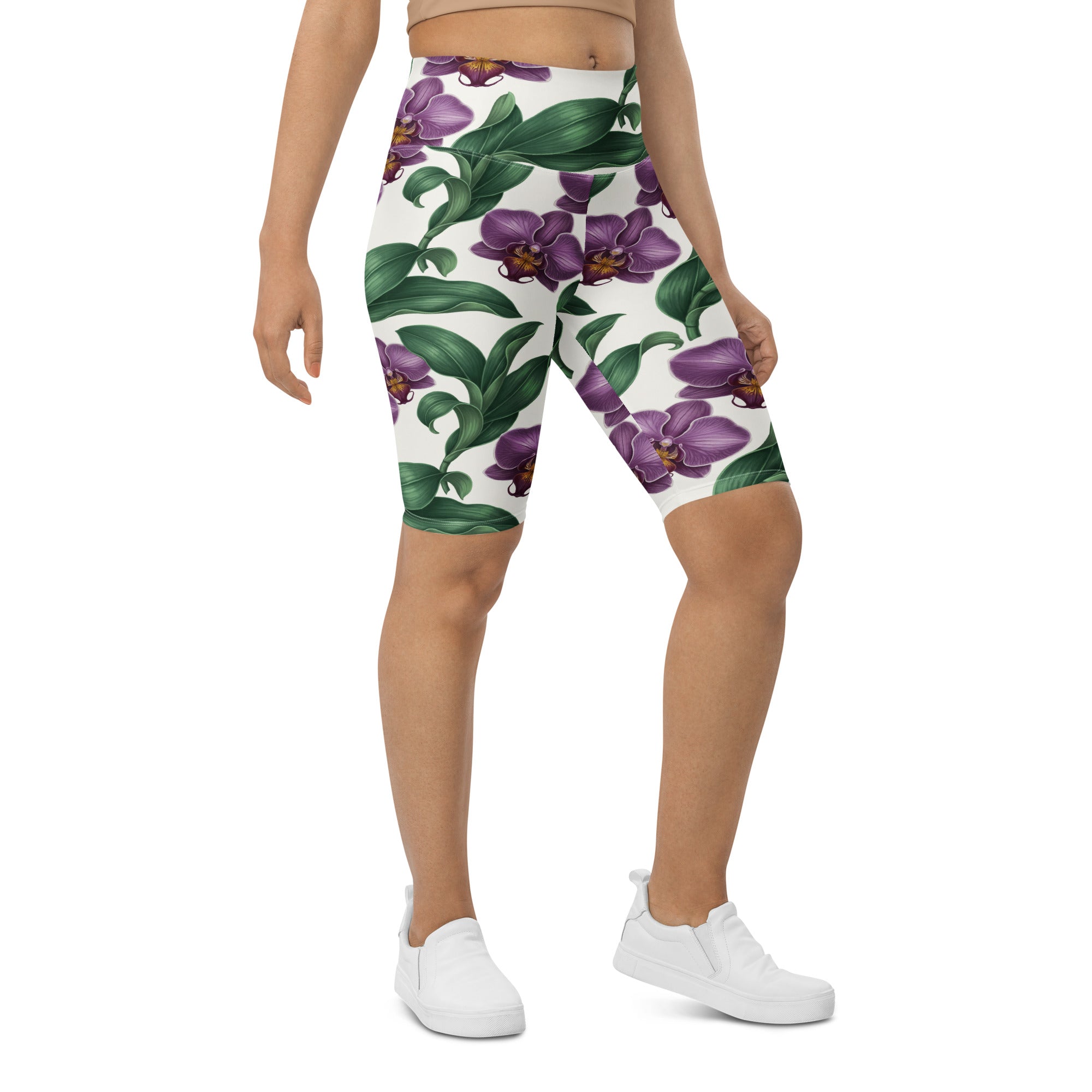 Vintage Orchid Botanical Bike Shorts | GearBunch
