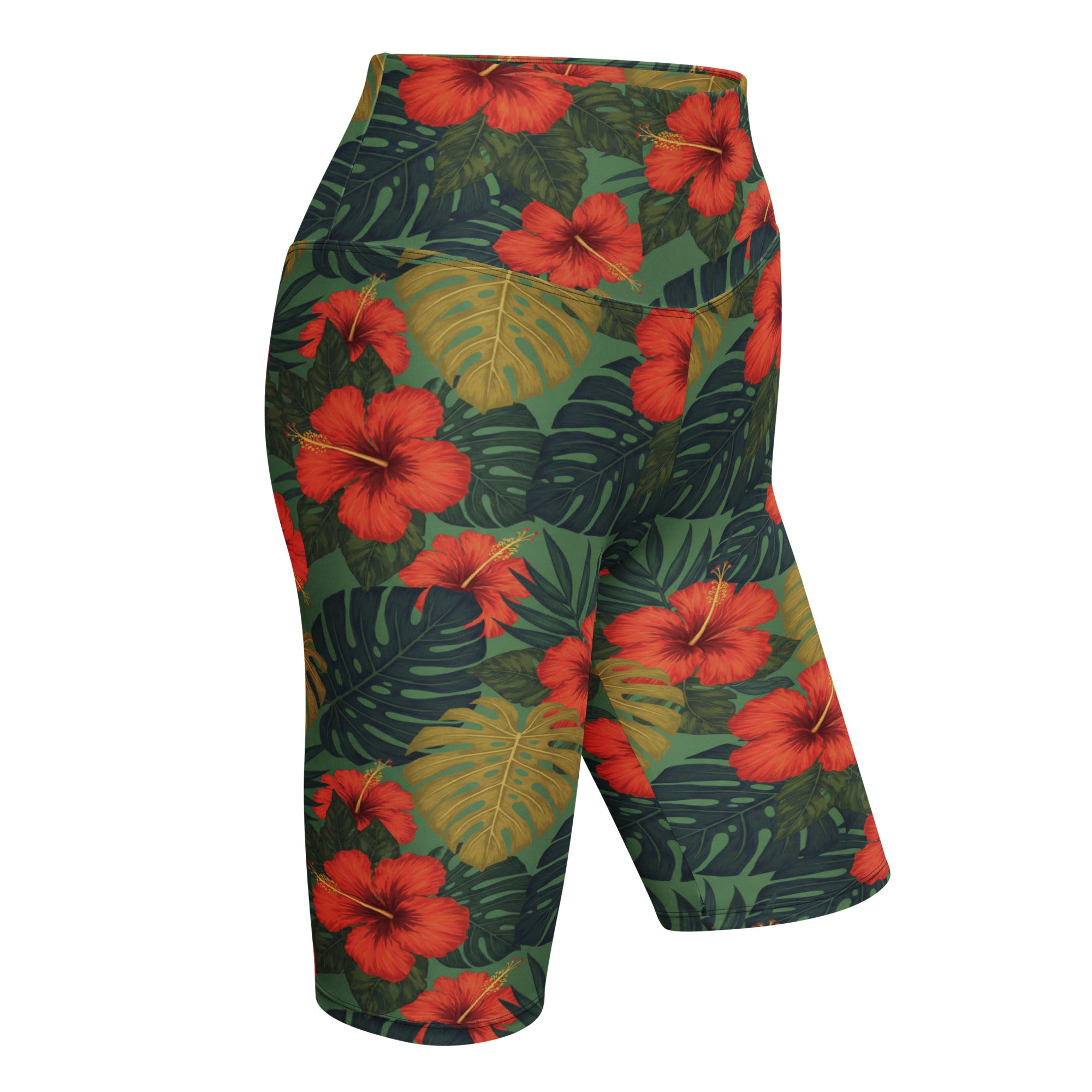 Bold Tropical Leaves Bike Shorts | GearBunch