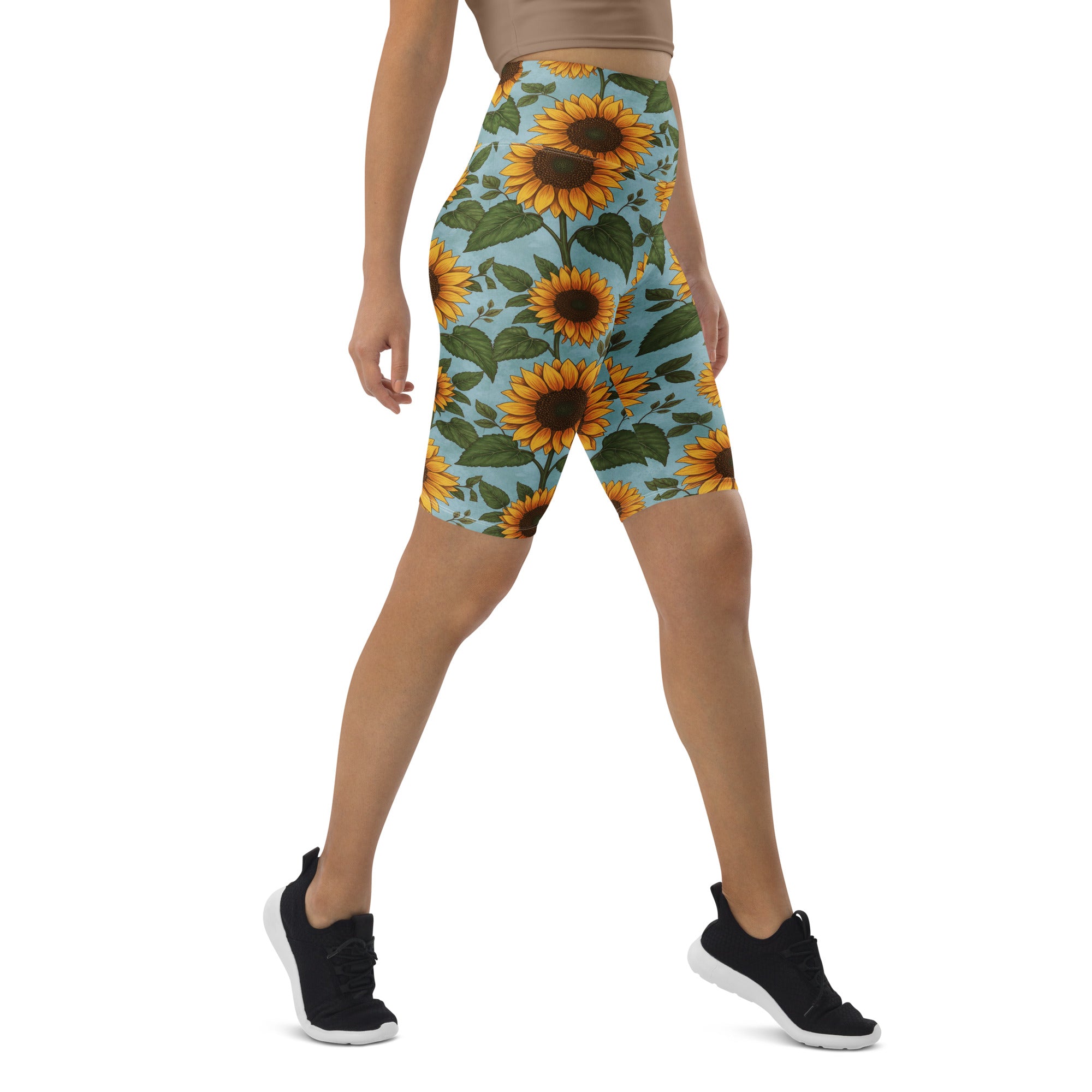 Sunflower Fields Bike Shorts | GearBunch