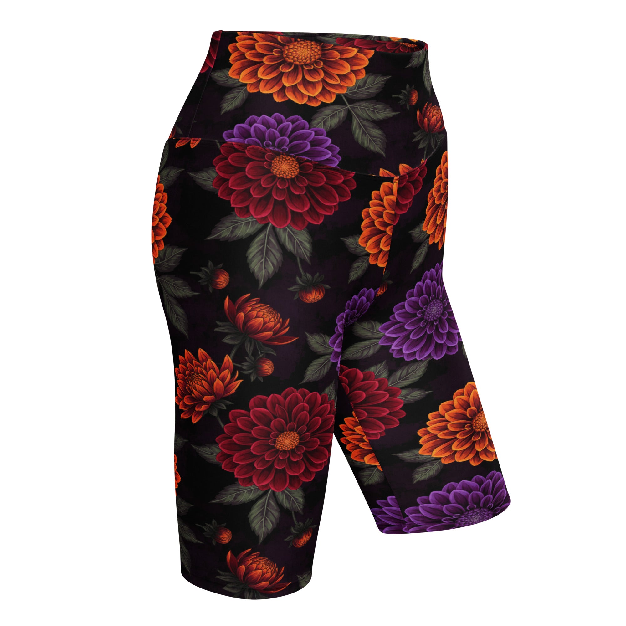 Opulent Dahlia Garden Bike Shorts | GearBunch