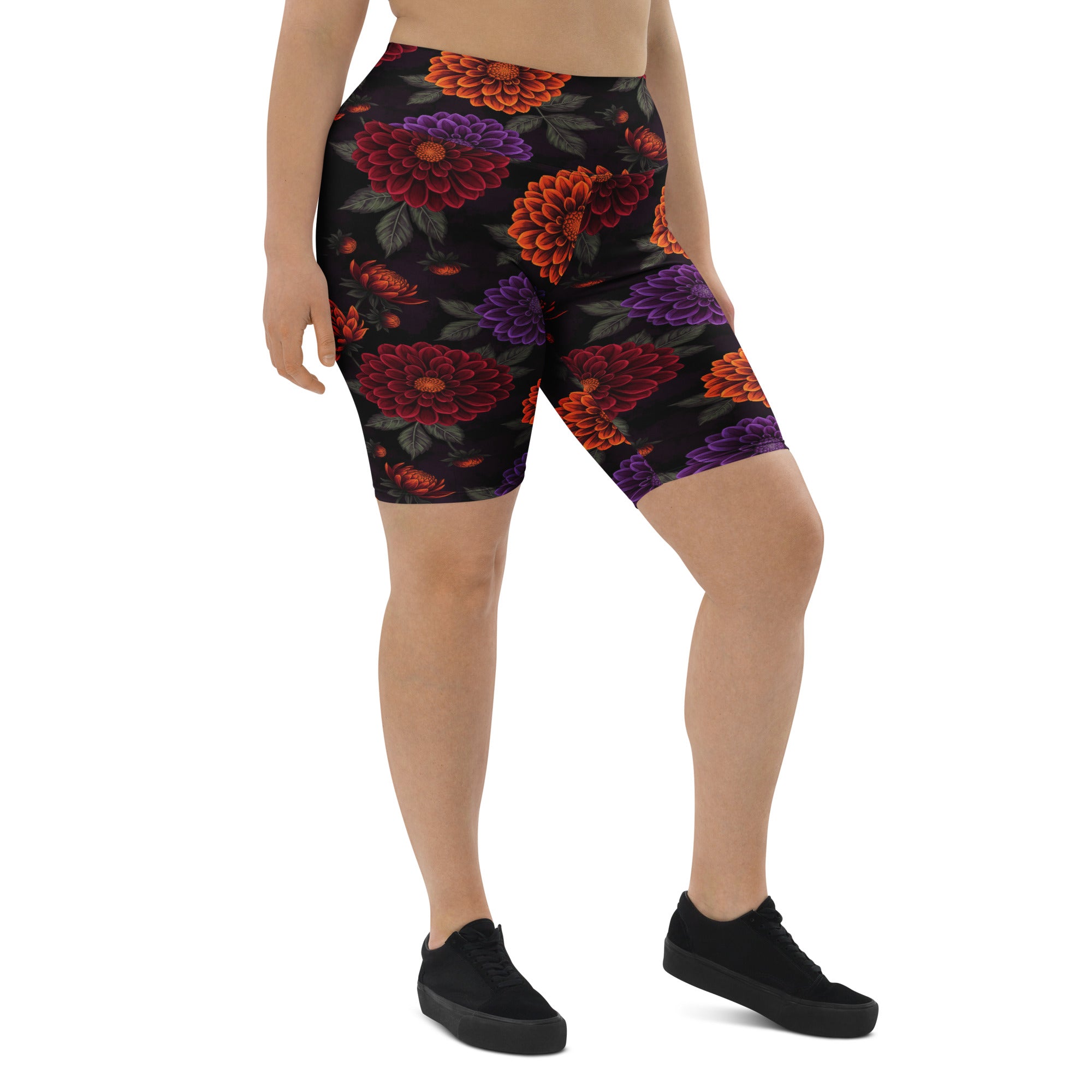 Opulent Dahlia Garden Bike Shorts | GearBunch