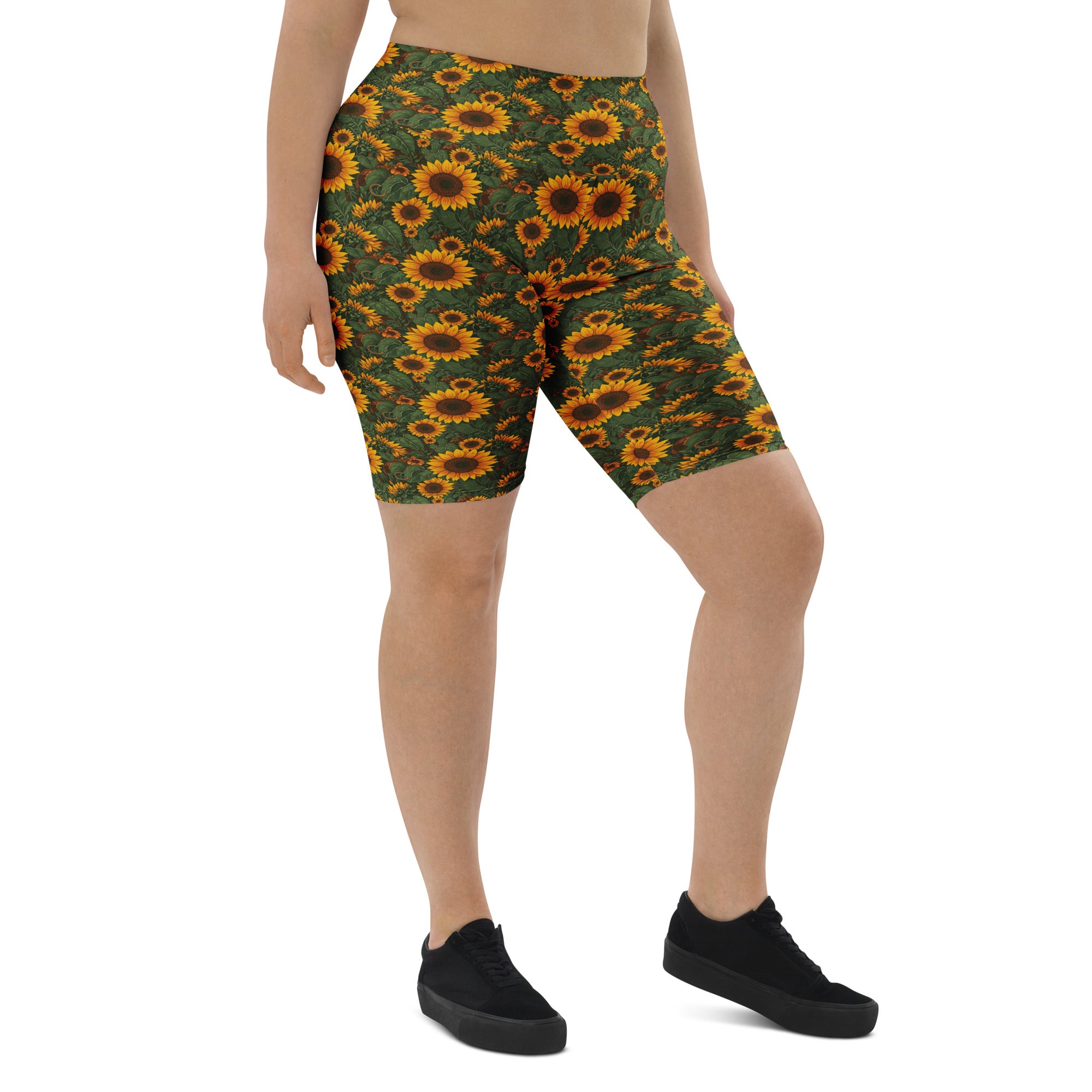 Sunflower Cross Bike Shorts | GearBunch