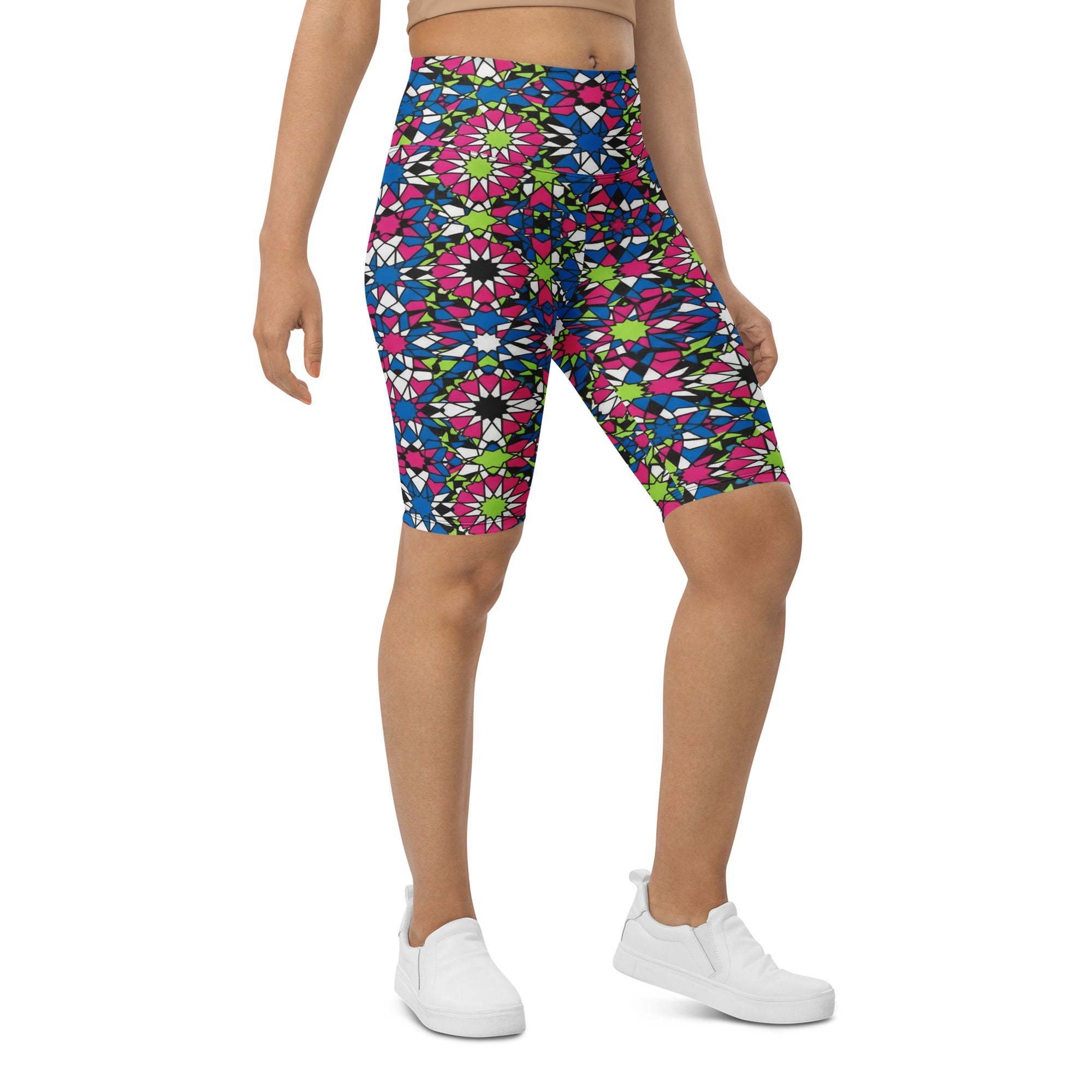 Zellige Electric Neon Bike Shorts | GearBunch