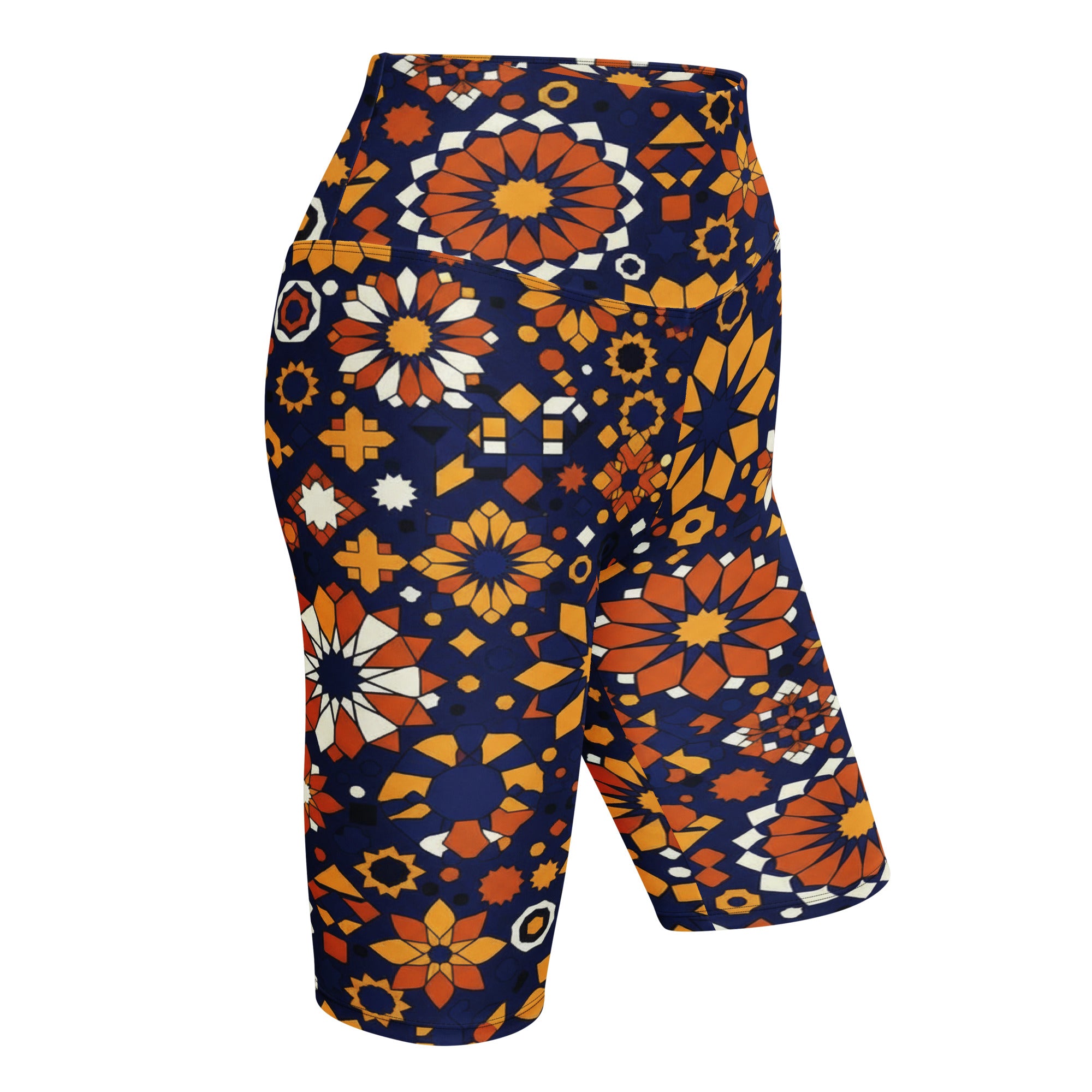 Zellige Indigo Saffron Bike Shorts | GearBunch