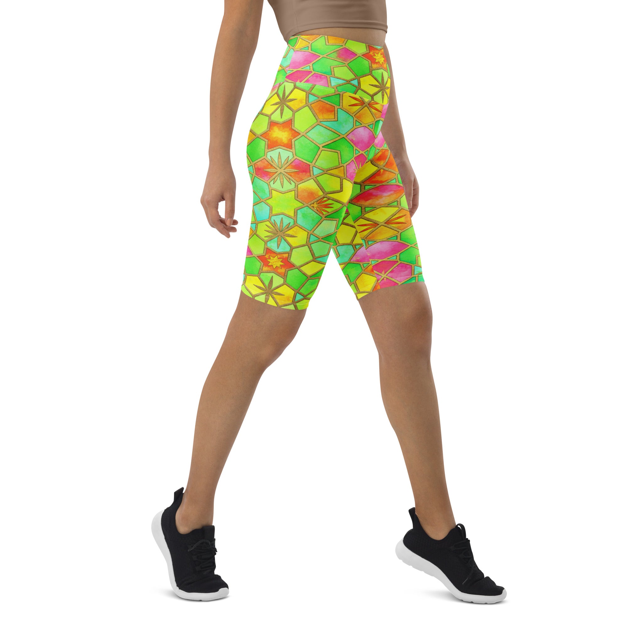 Arabic Watercolour Tropical Punch Bike Shorts | GearBunch