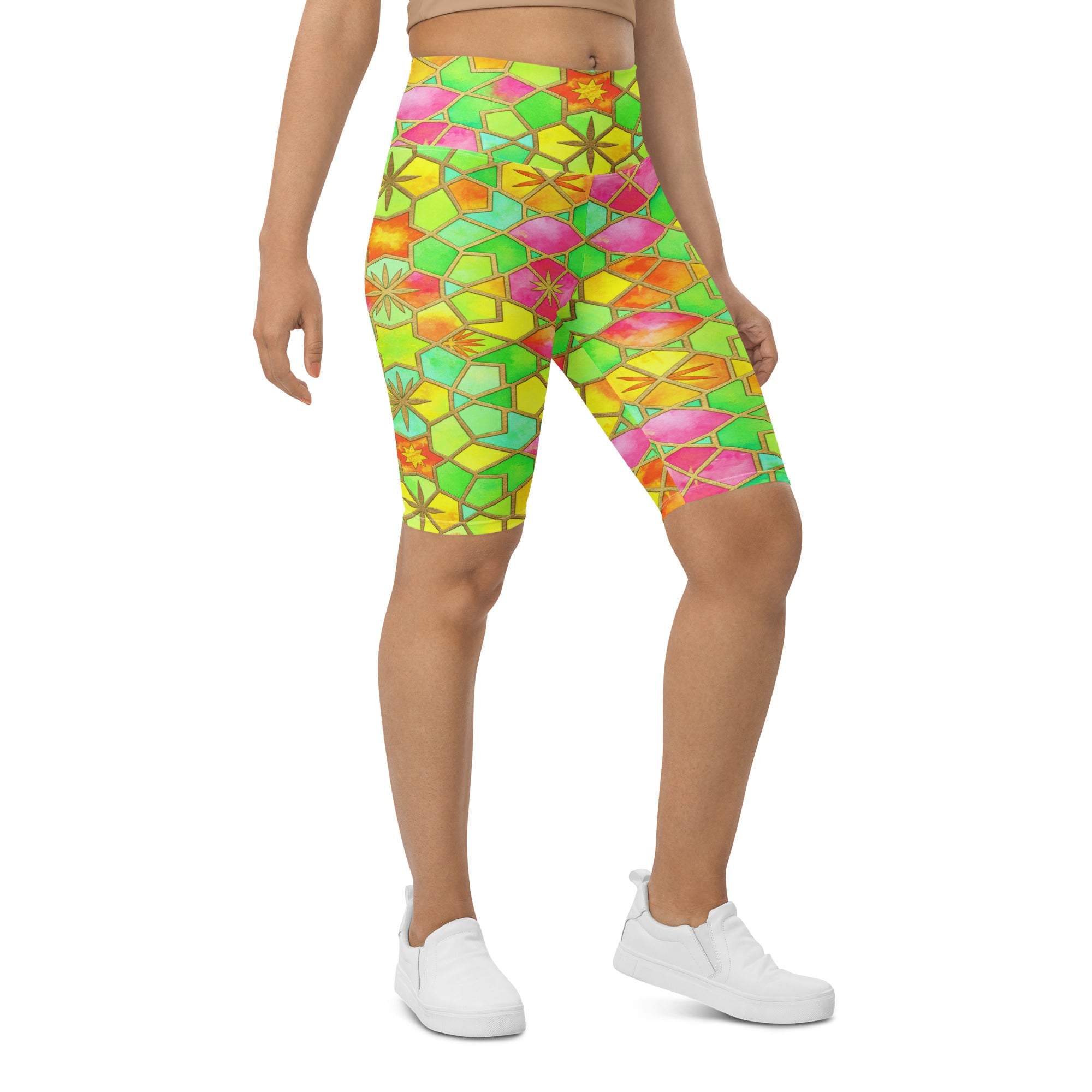 Arabic Watercolour Tropical Punch Bike Shorts | GearBunch