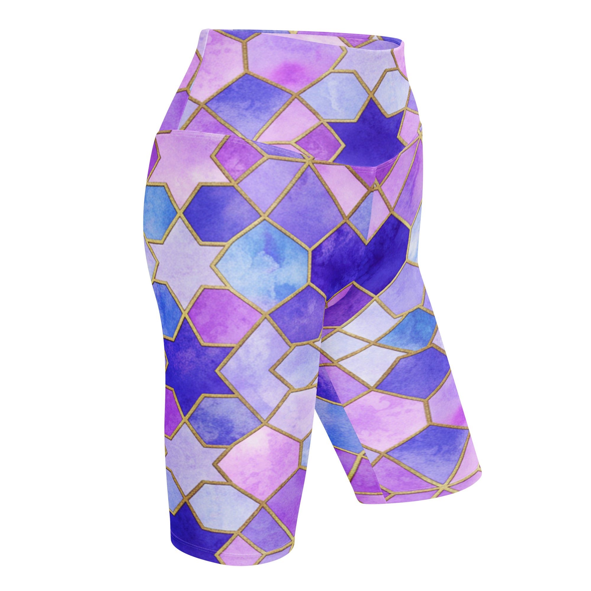Arabic Watercolour Lavender Fields Bike Shorts | GearBunch