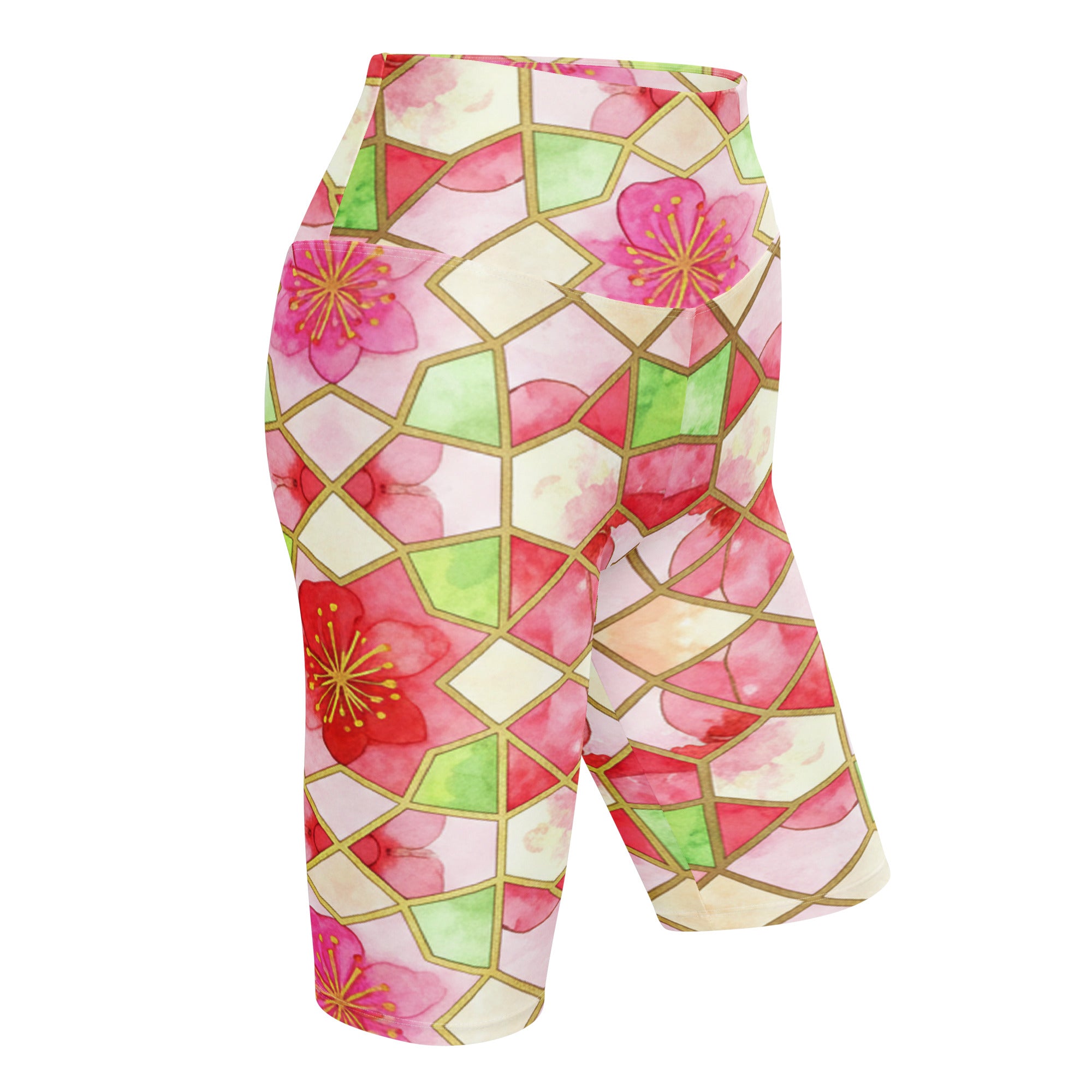 Arabic Watercolour Cherry Blossom Bike Shorts | GearBunch