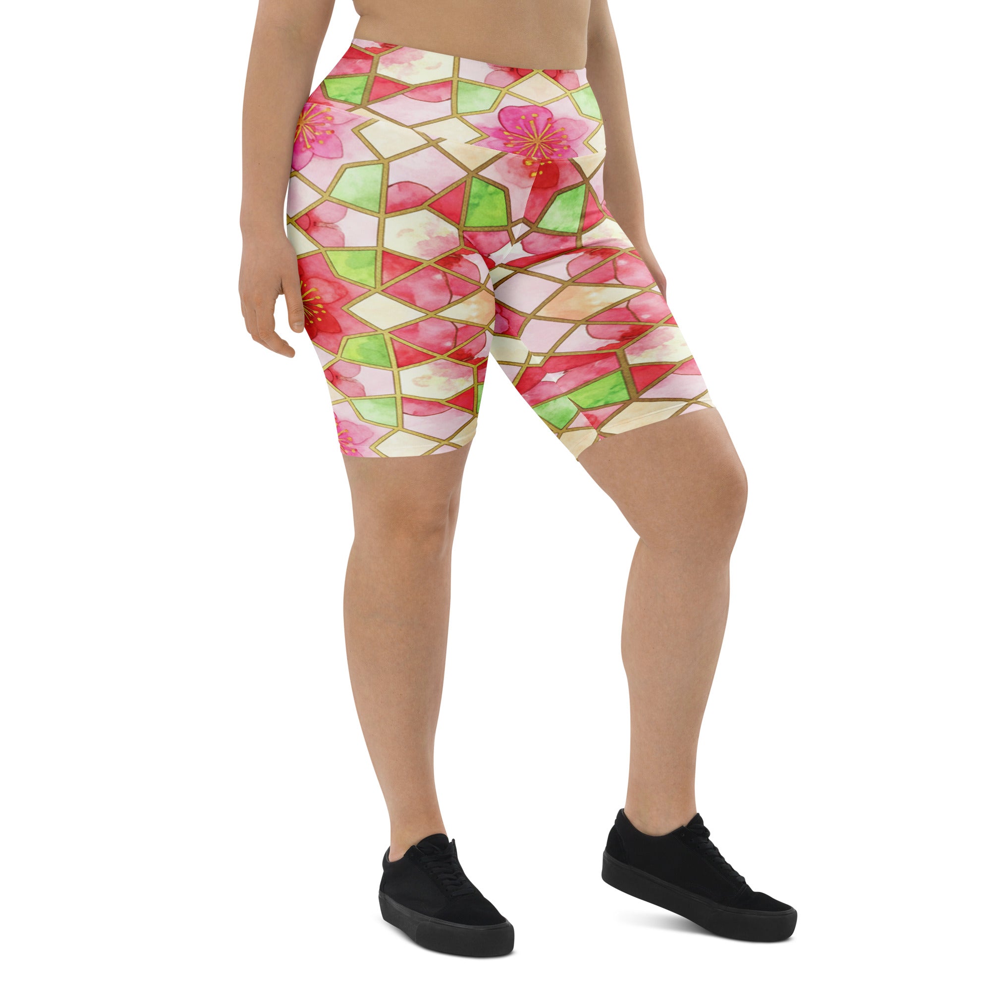 Arabic Watercolour Cherry Blossom Bike Shorts | GearBunch