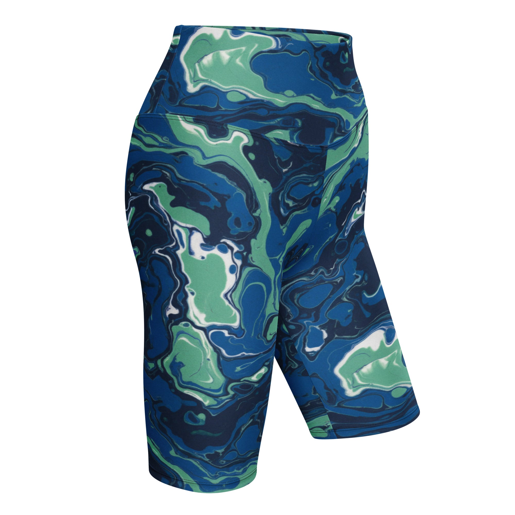 Liquid Marble Ocean Current Bike Shorts | GearBunch