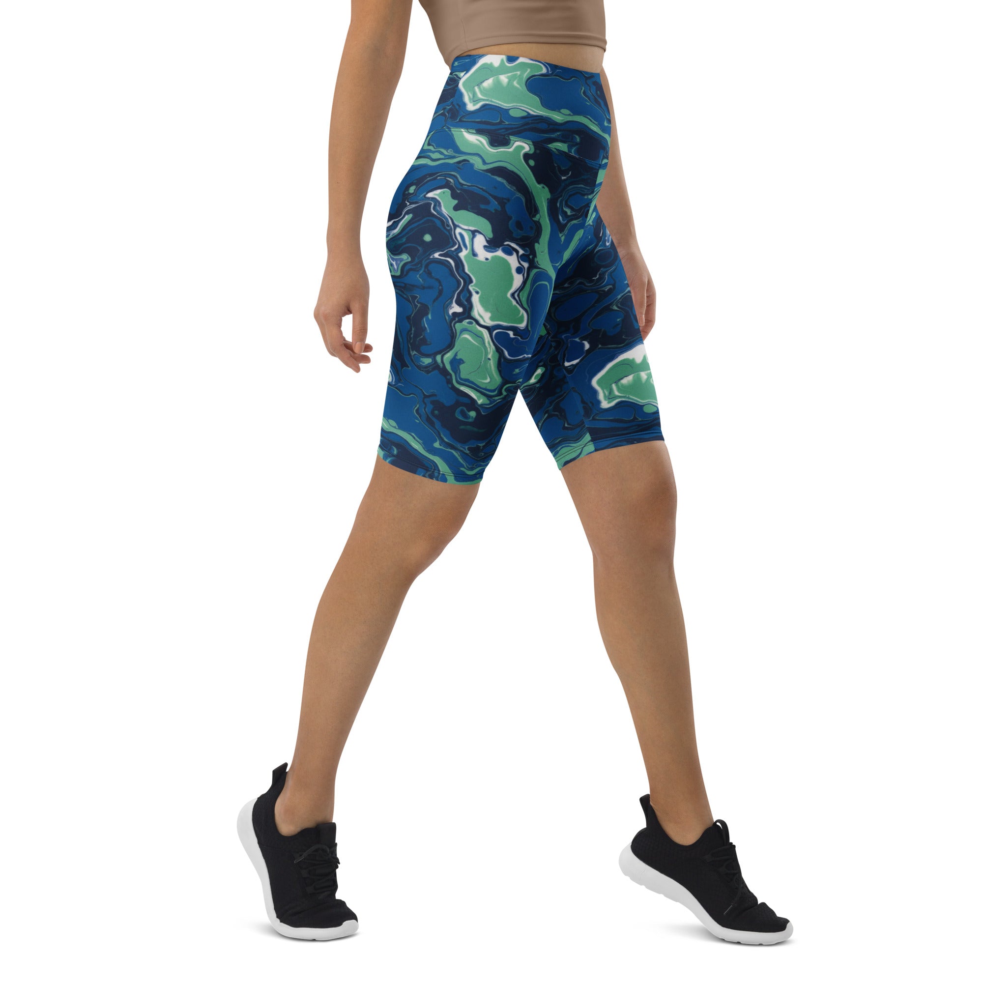 Liquid Marble Ocean Current Bike Shorts | GearBunch