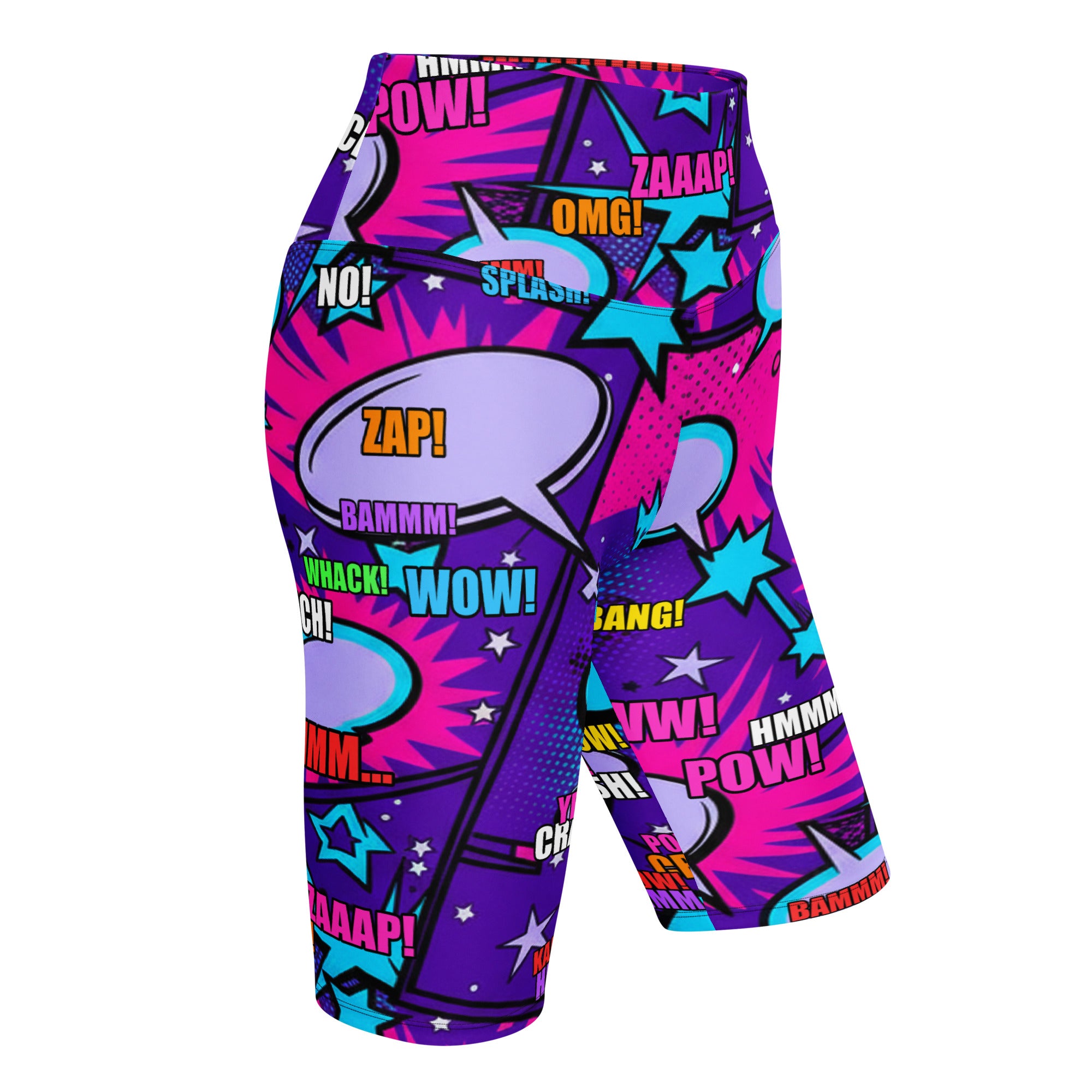 Comic Pop Galaxy Purple Bike Shorts | GearBunch