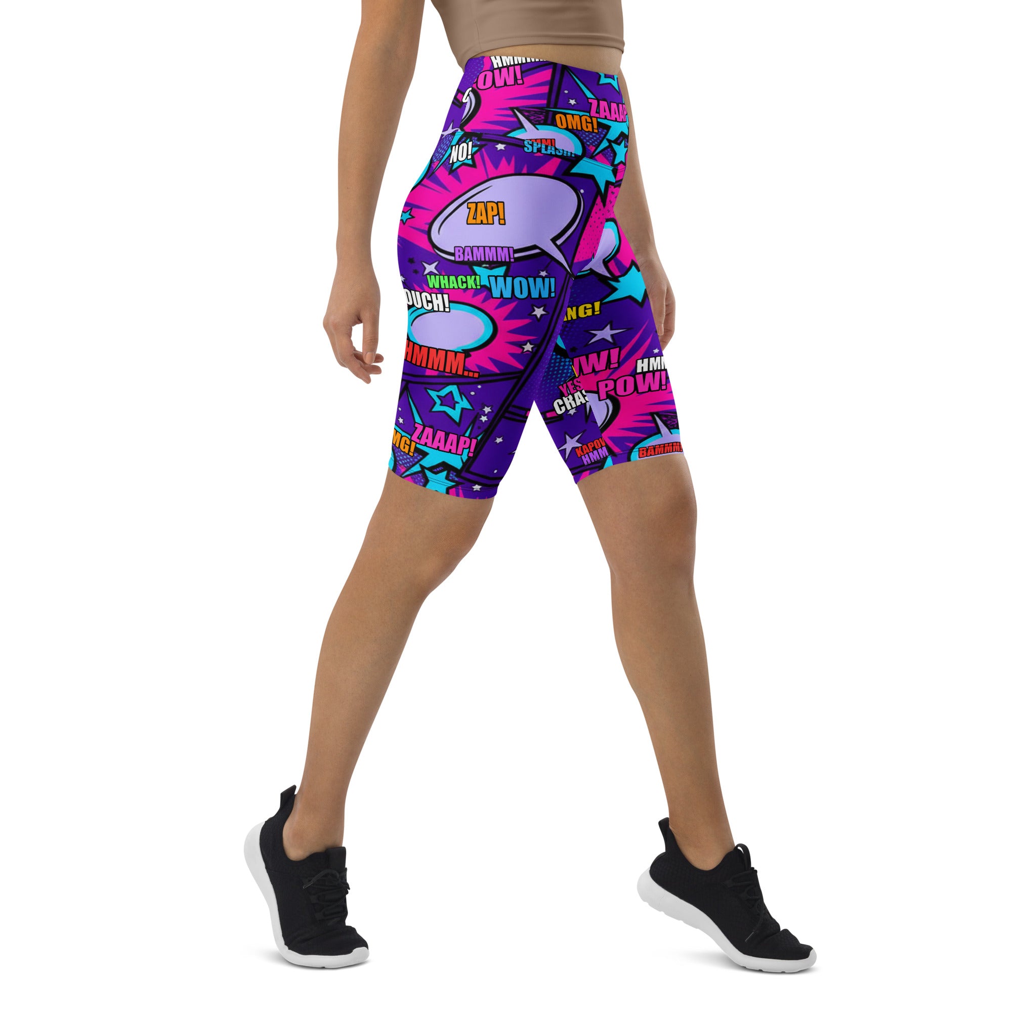 Comic Pop Galaxy Purple Bike Shorts | GearBunch