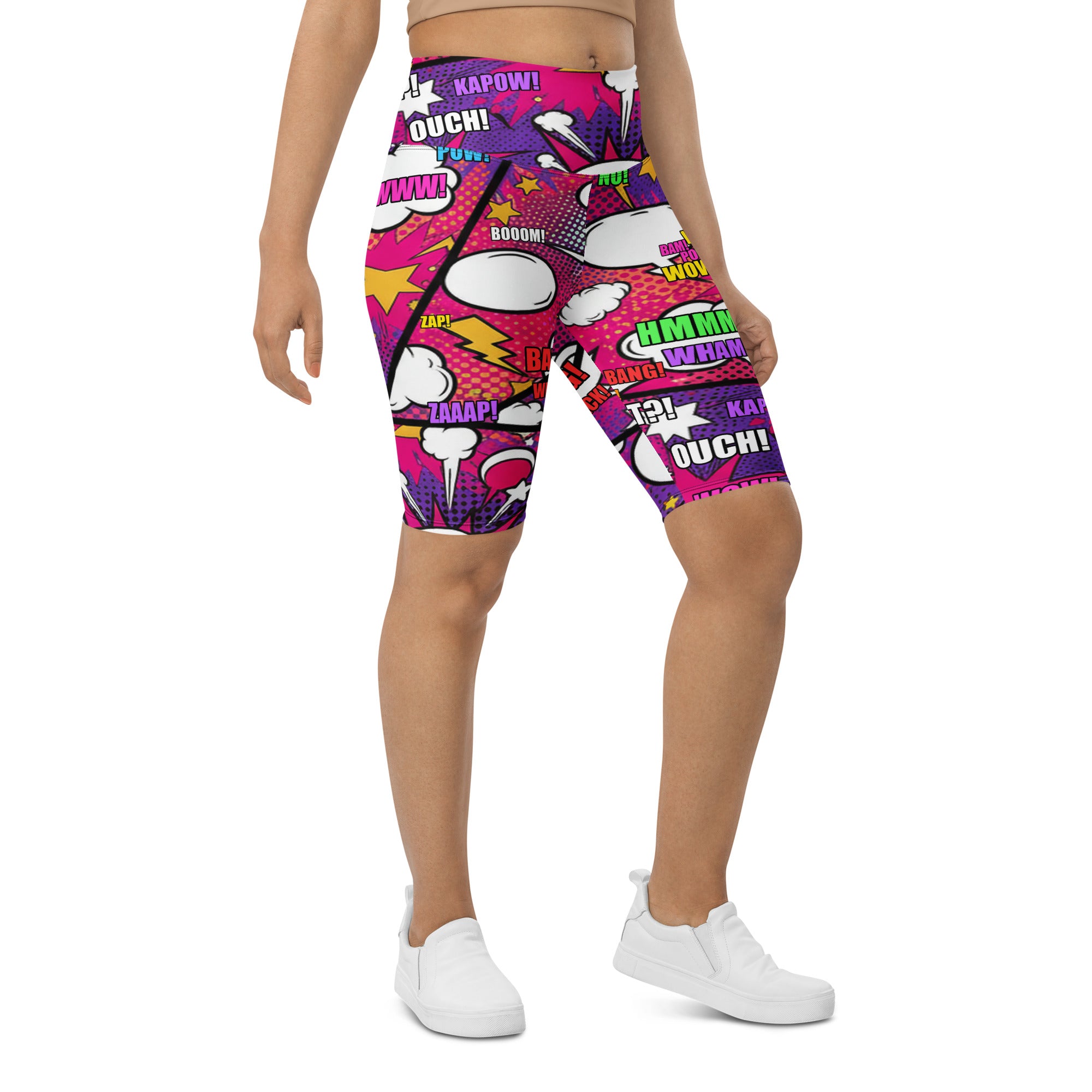 Comic Strip Girl Power Bike Shorts | GearBunch