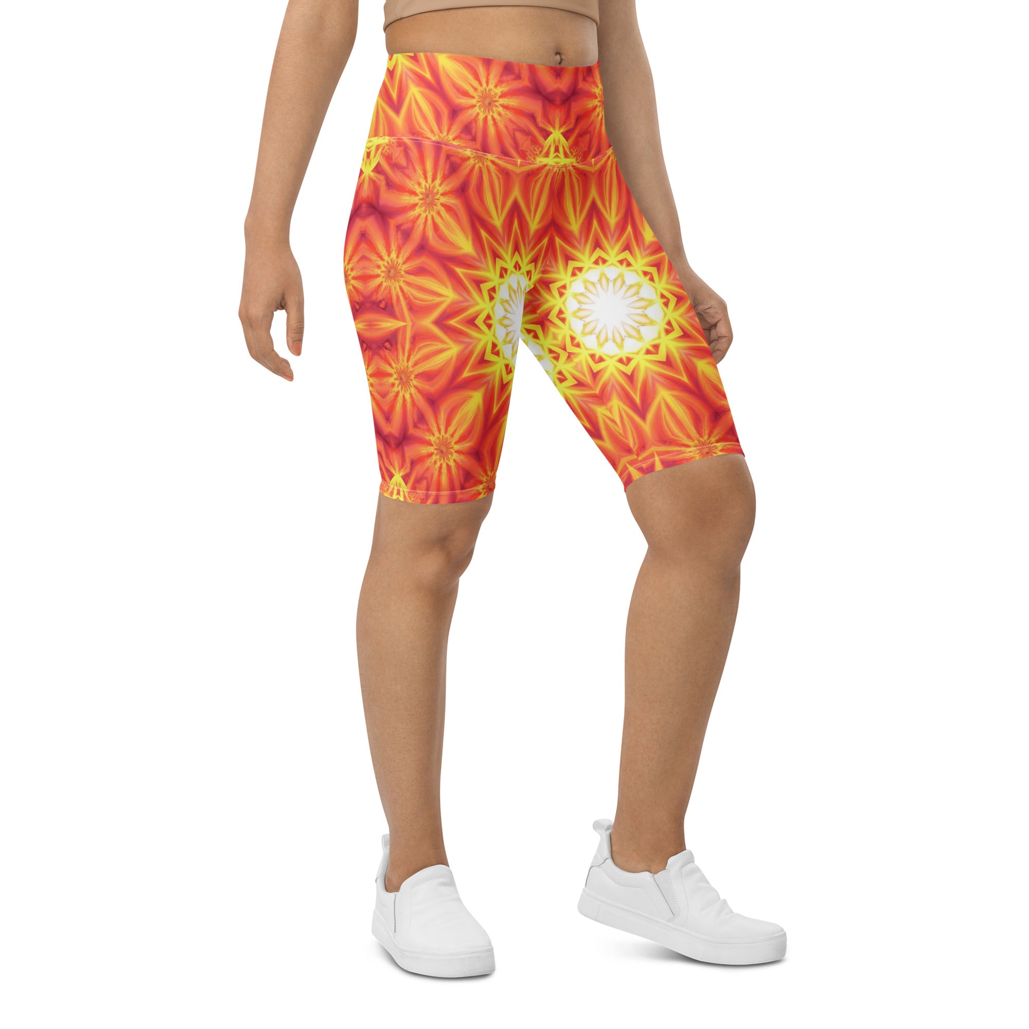 Psychedelic Solar Flare Bike Shorts | GearBunch