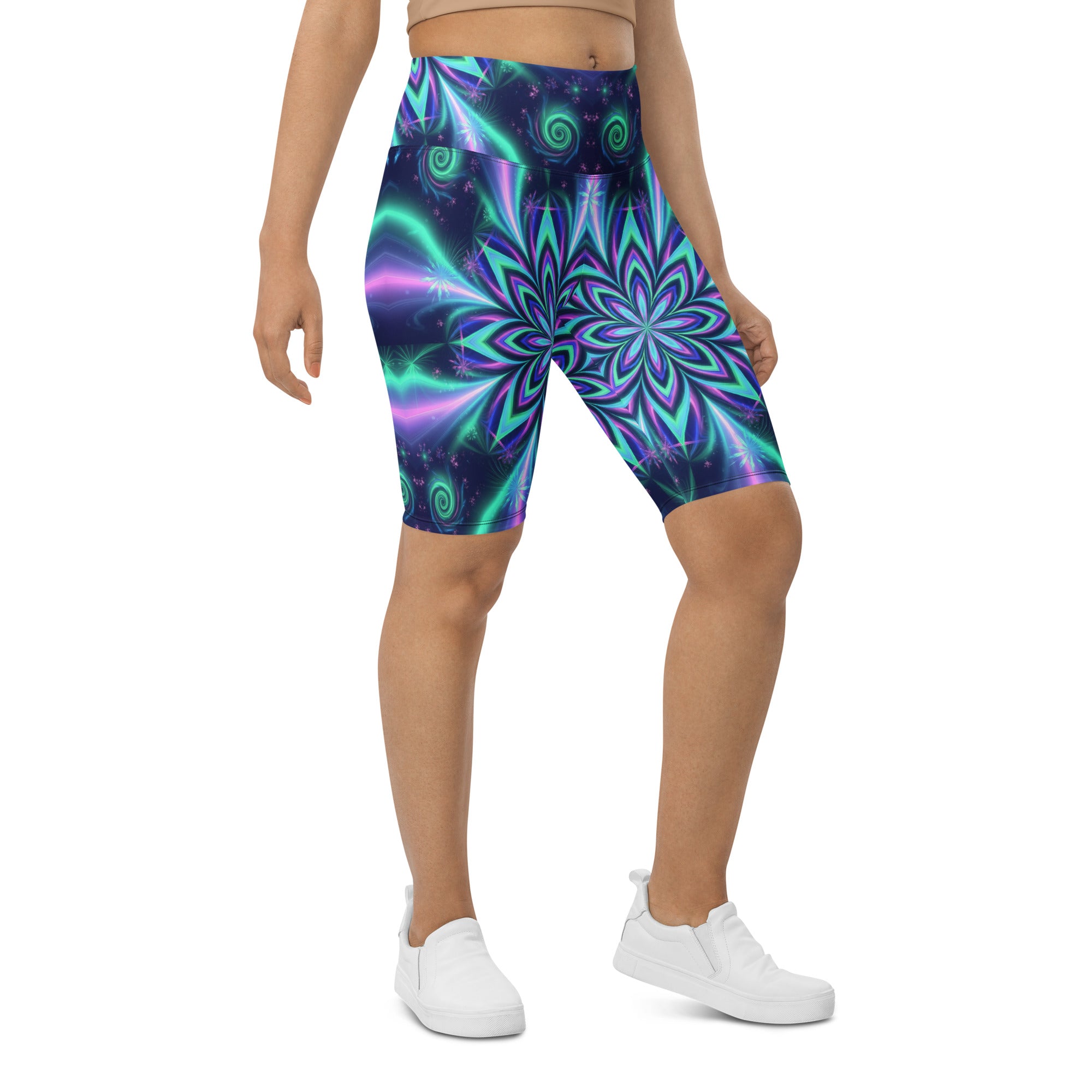 Psychedelic Northern Lights Bike Shorts | GearBunch