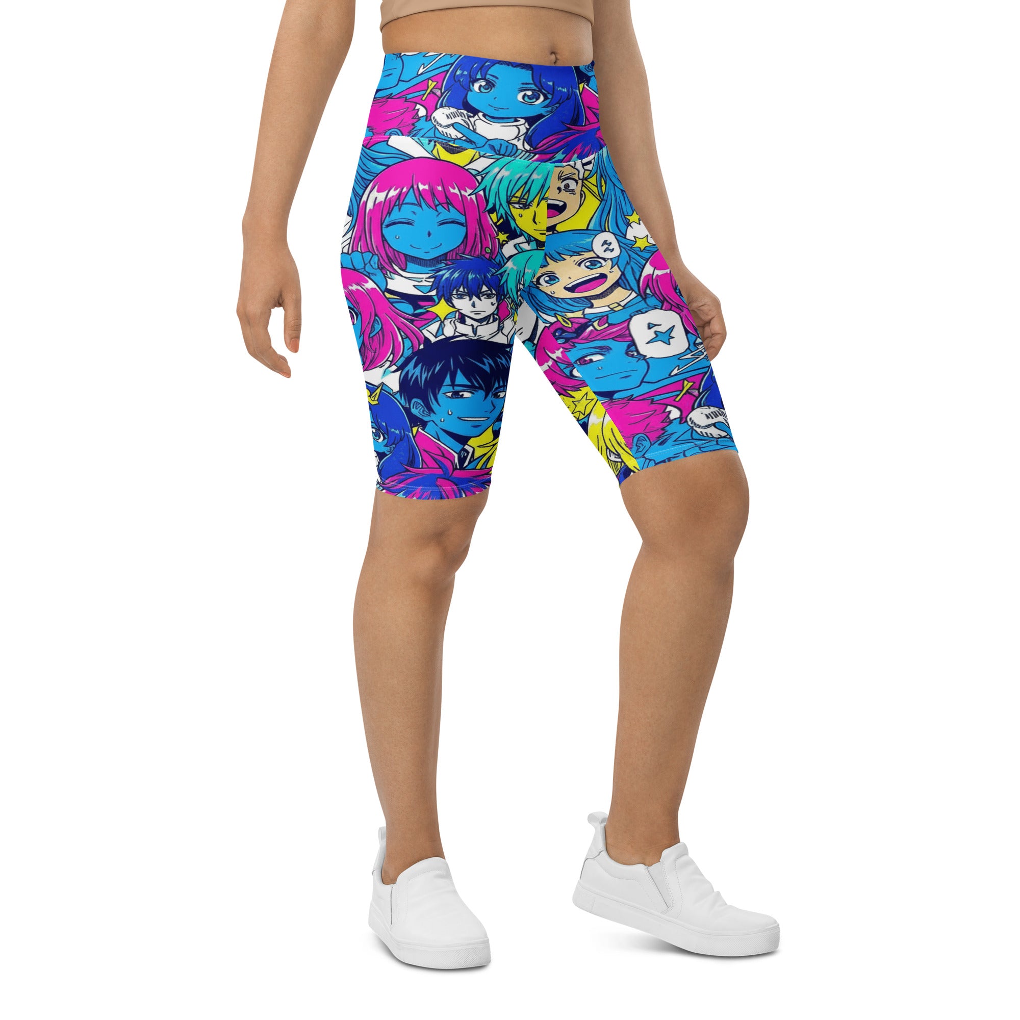 Anime Collage Neon Tokyo Bike Shorts | GearBunch