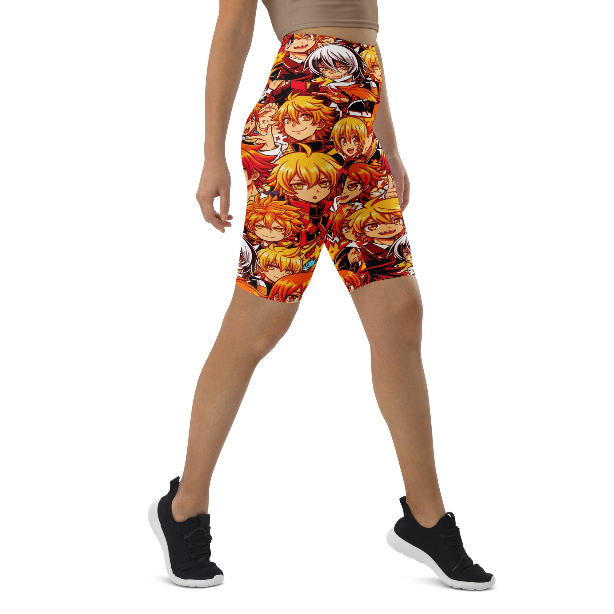 Anime Collage Fire Spirit Bike Shorts | GearBunch