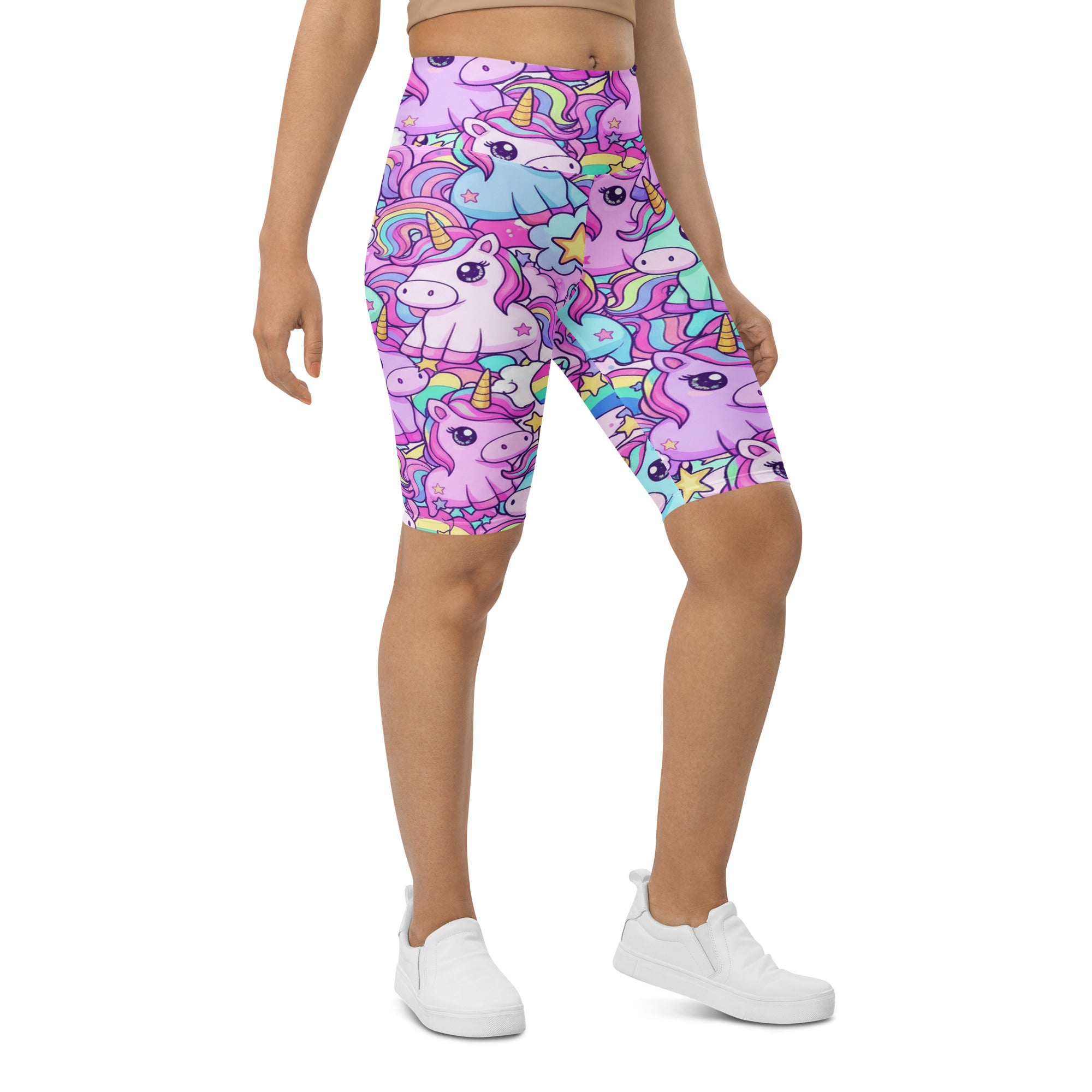 Vibrant Unicorn Rainbow Party Bike Shorts | GearBunch