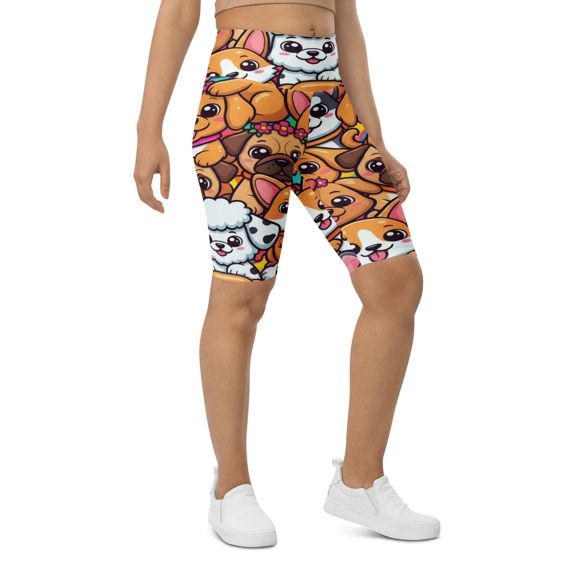 Vibrant Puppy Pile Bike Shorts | GearBunch