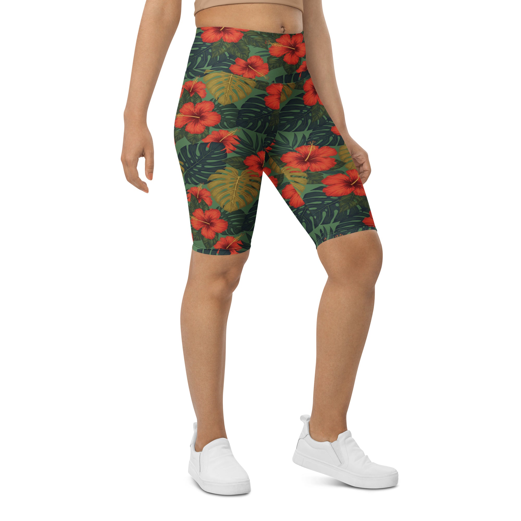 Tropical Leaves Bike Shorts | GearBunch