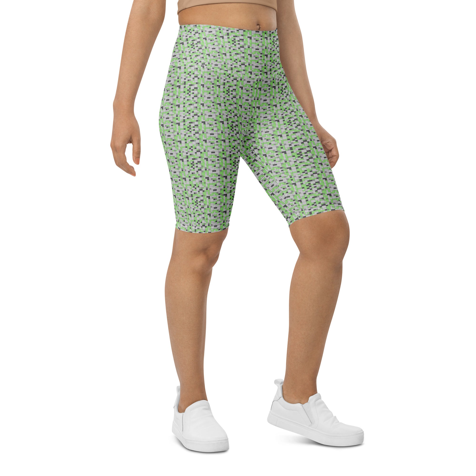 Small Blocks Geometric Bike Shorts | GearBunch