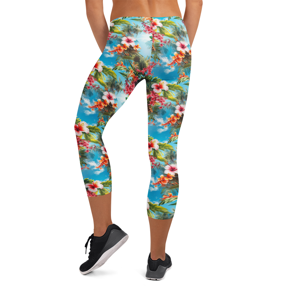 Tropical Beach Capris Rear View