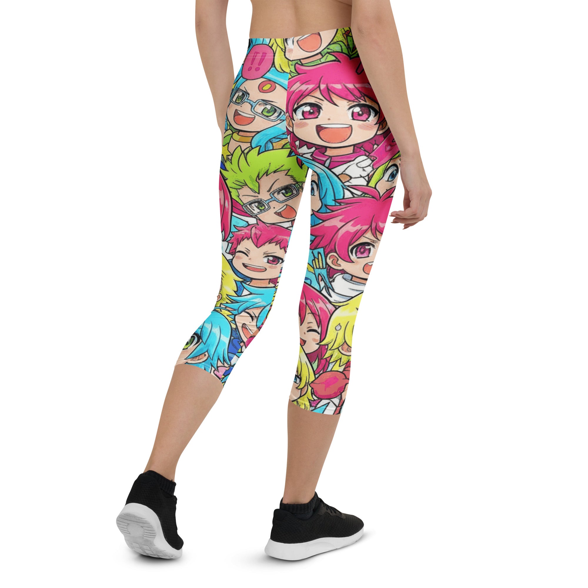 Anime Collage Chibi Party Capri Leggings | GearBunch