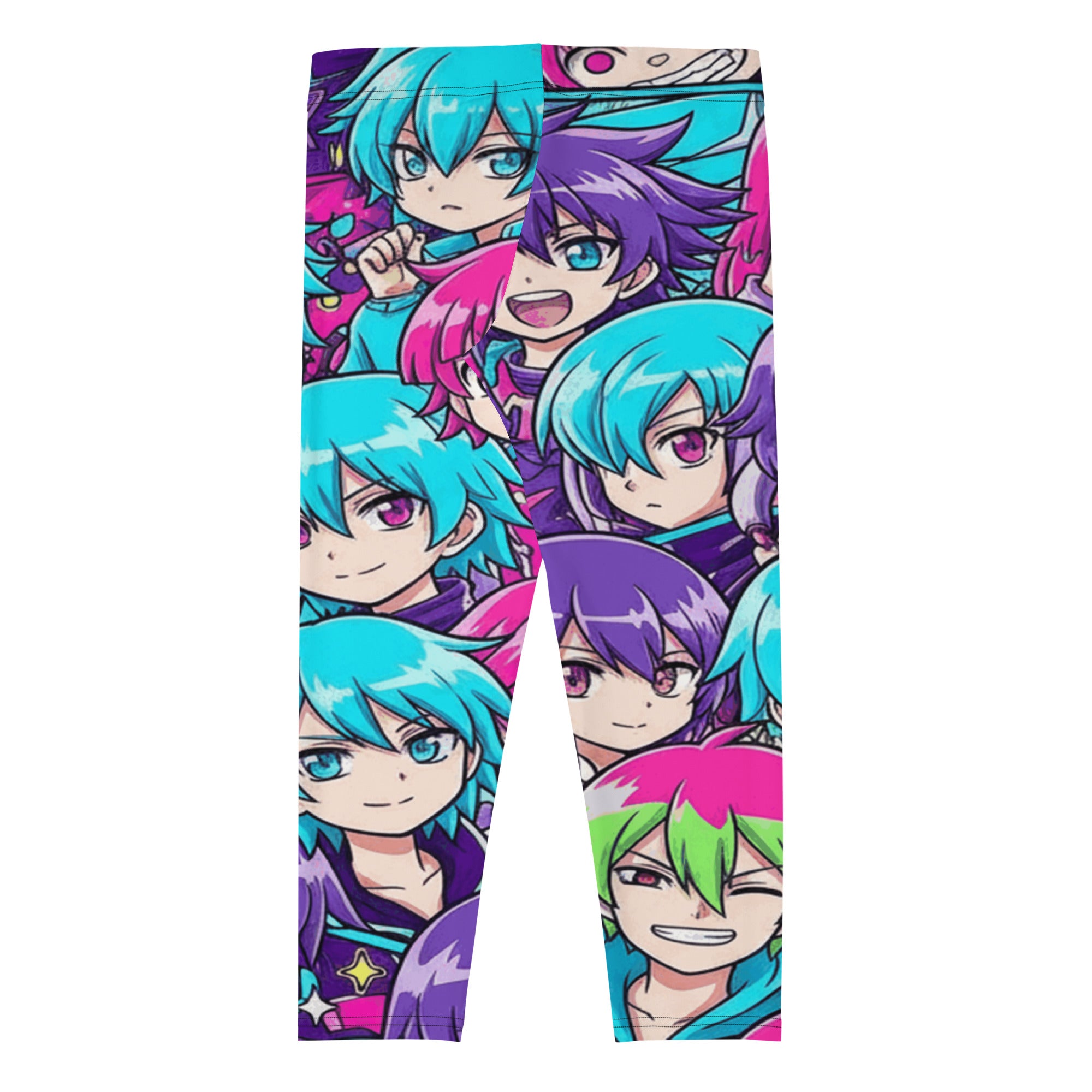 Anime Collage Cyberpunk Capri Leggings | GearBunch
