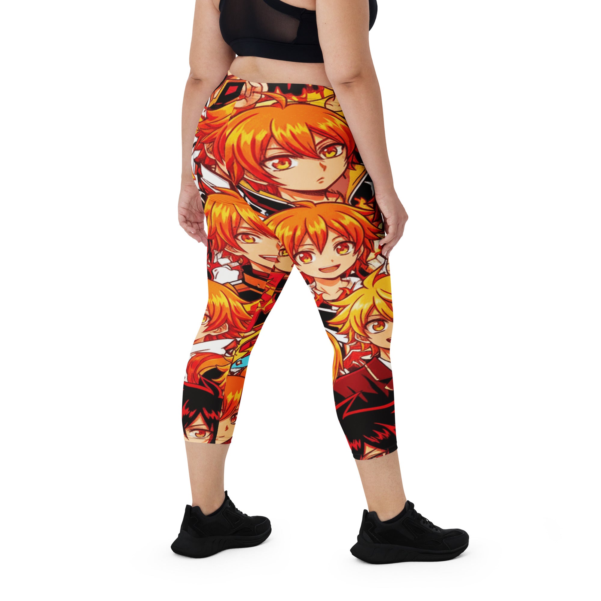Anime Fire Spirit Capri Leggings | GearBunch