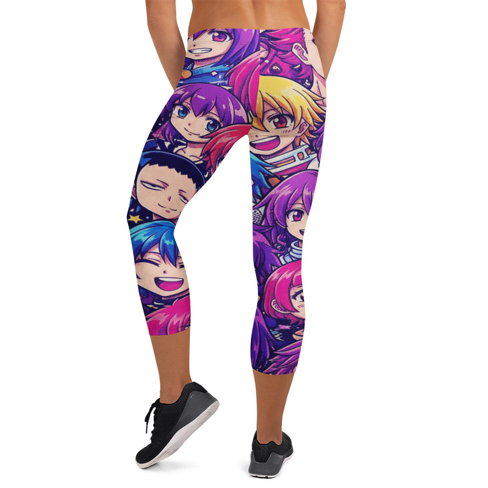 Anime Galaxy Hero Capri Leggings | GearBunch