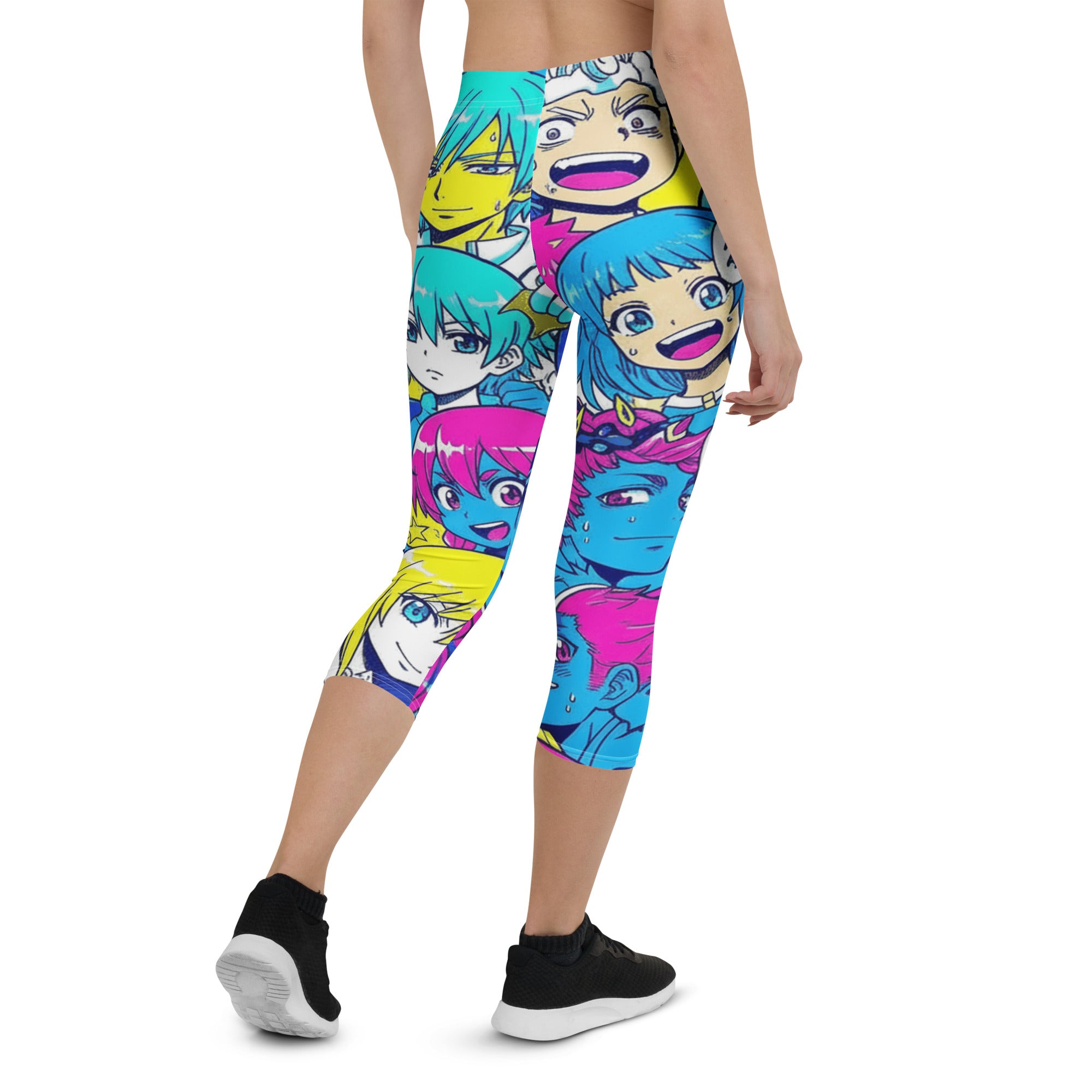 Anime Collage Neon Tokyo Capri Leggings | GearBunch