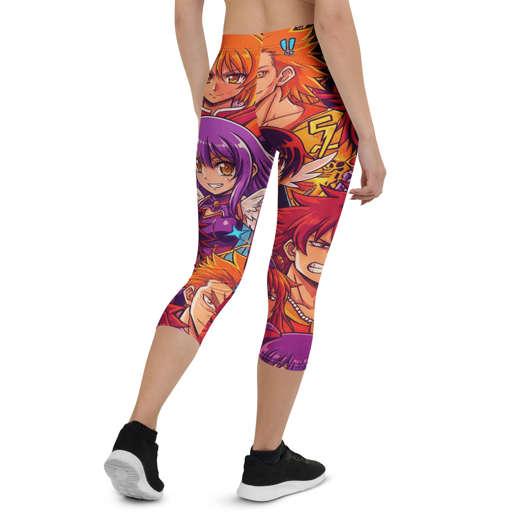 Anime Collage Sunset Samurai Capri Leggings | GearBunch