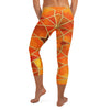 Detailed geometric pattern in autumn colours on GearBunch Arabic Watercolour Autumn Spice Capri Leggings.