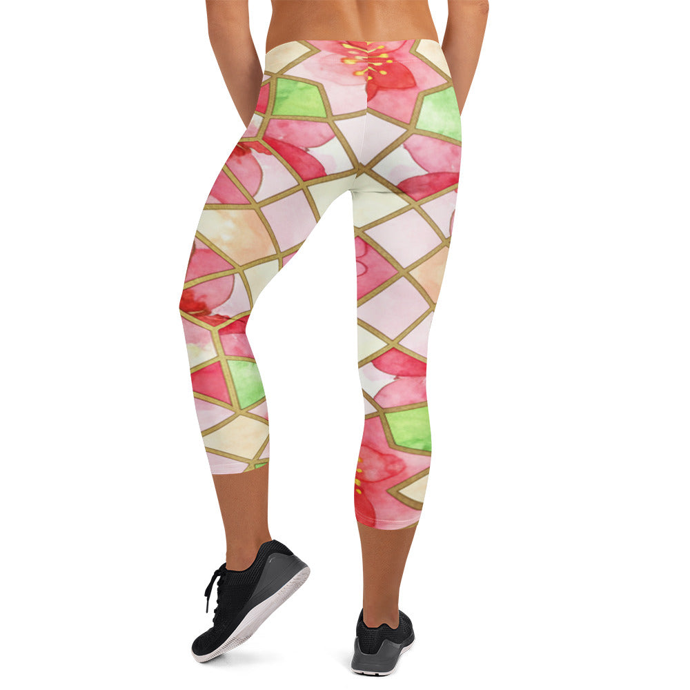 Cherry Blossom Capri Leggings | GearBunch