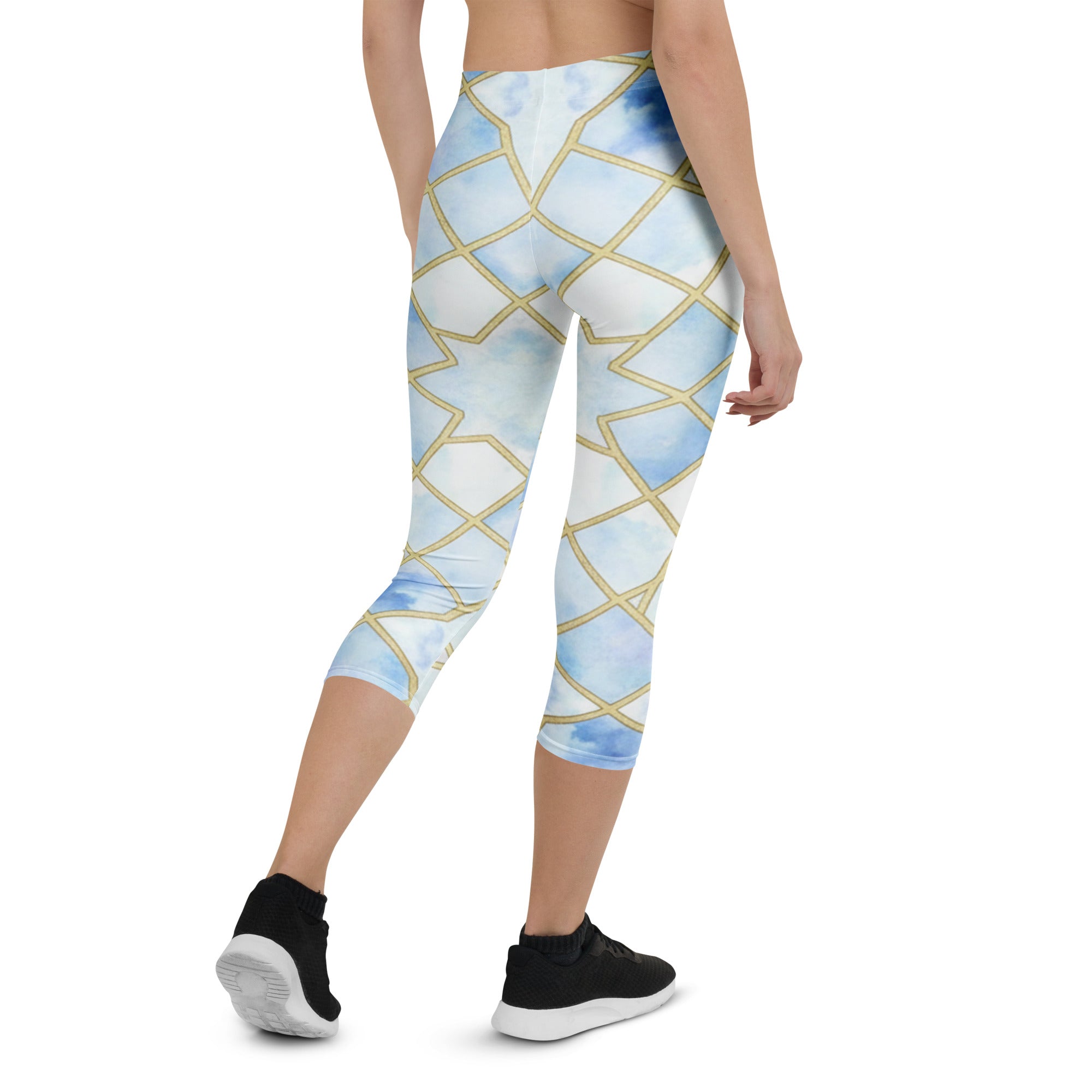 Arabic Ice Crystal Capri Leggings | GearBunch