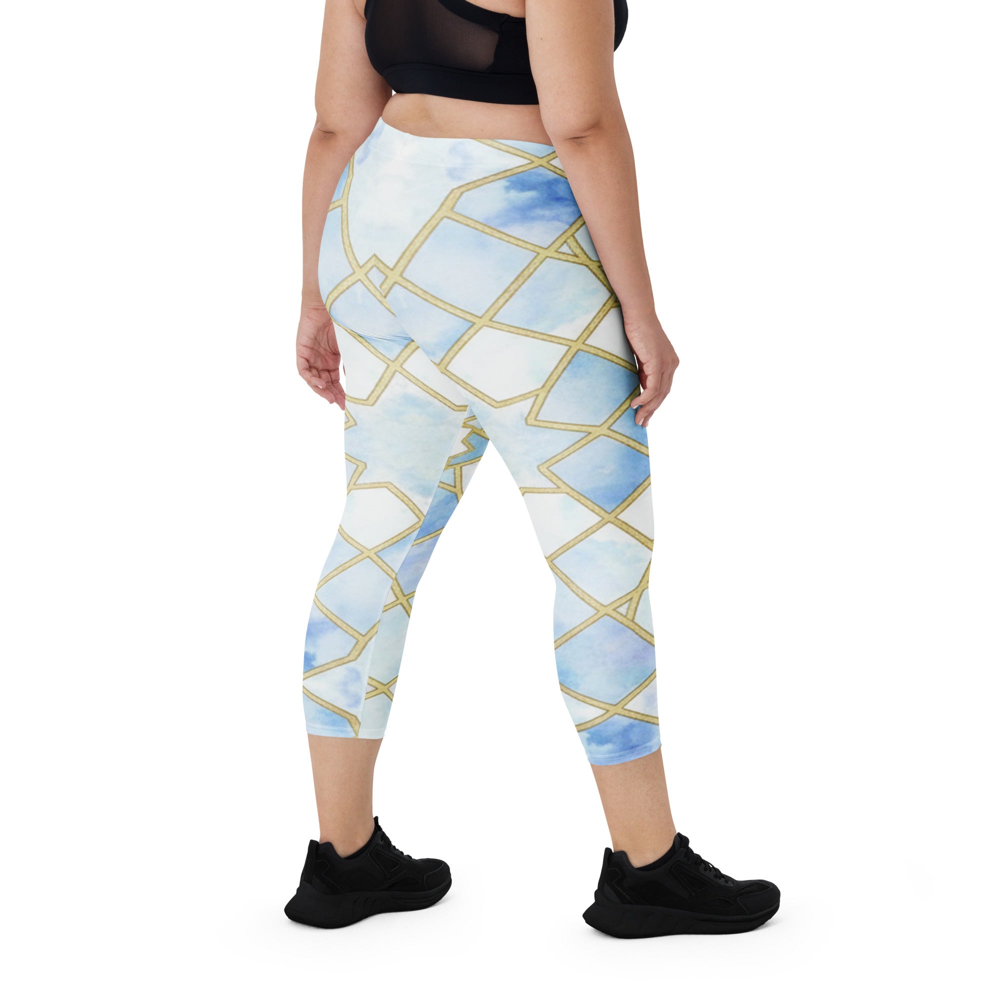 Arabic Ice Crystal Capri Leggings | GearBunch
