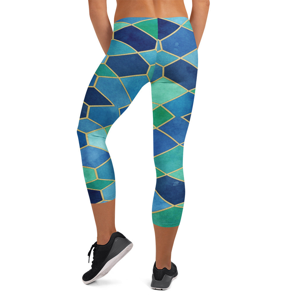 Ocean Blues Capri Leggings | GearBunch