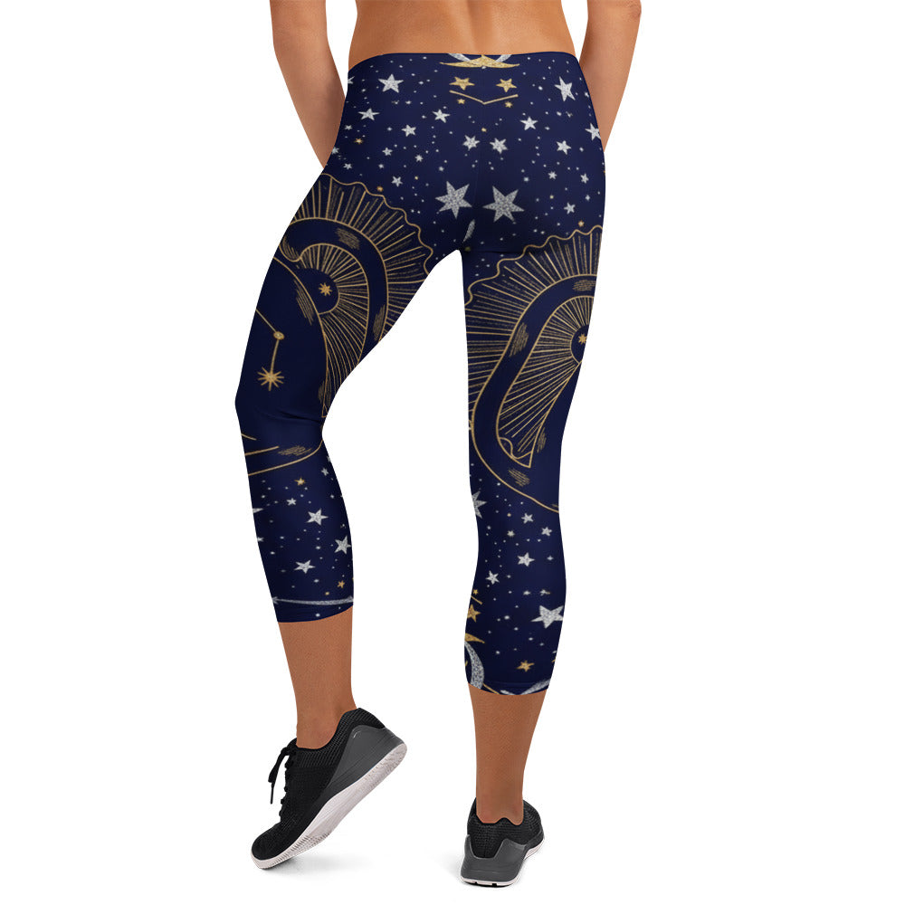 Black Cat Constellation Capri Leggings | GearBunch