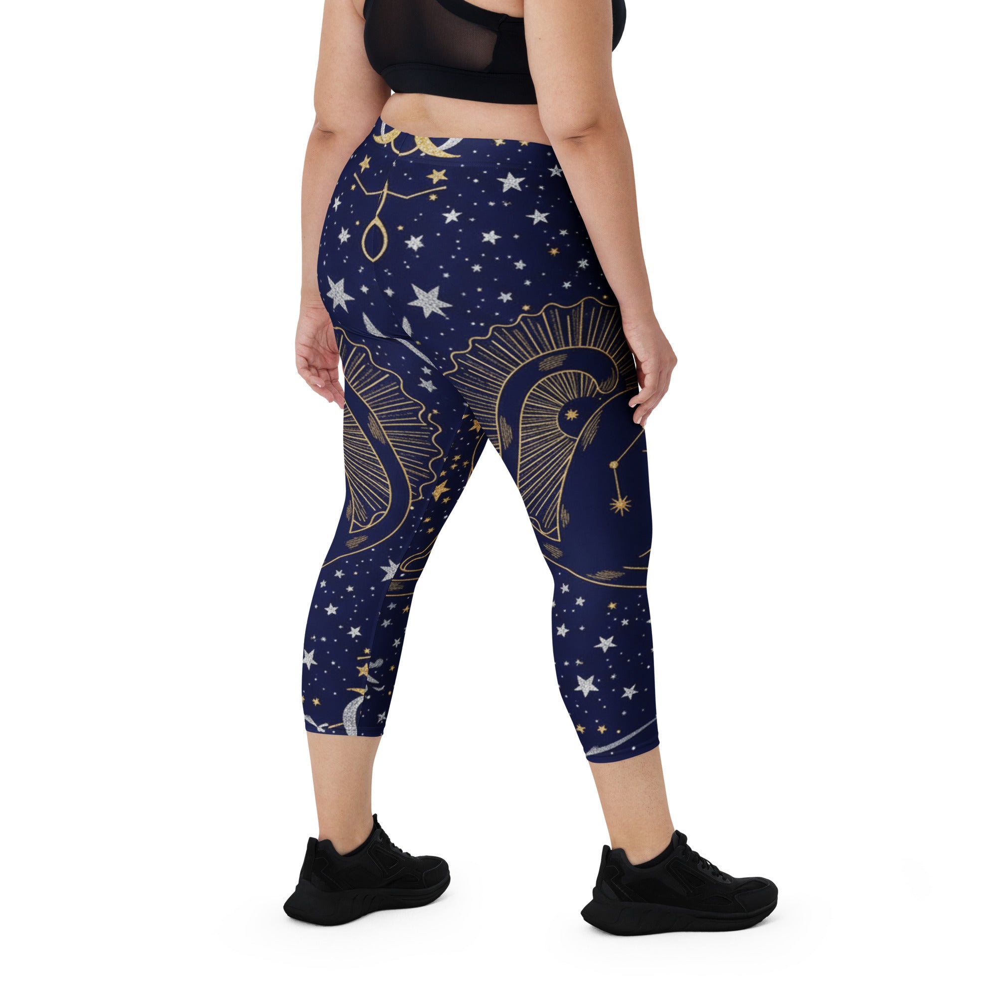 Black Cat Constellation Capri Leggings | GearBunch