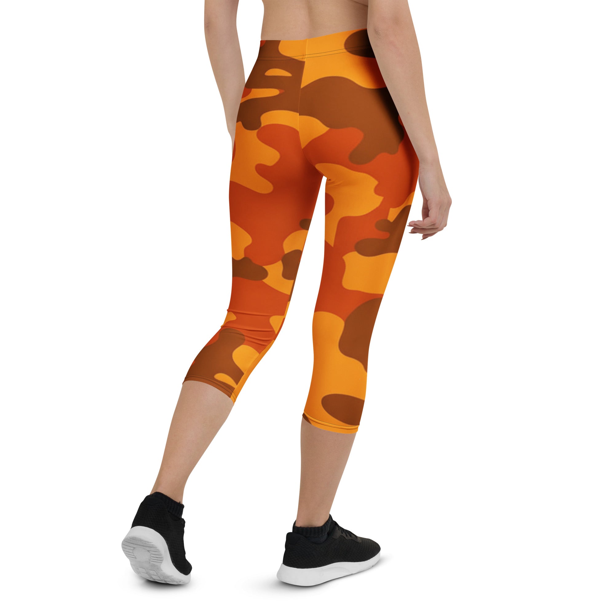 Burnt Orange Camo Capri Leggings | GearBunch