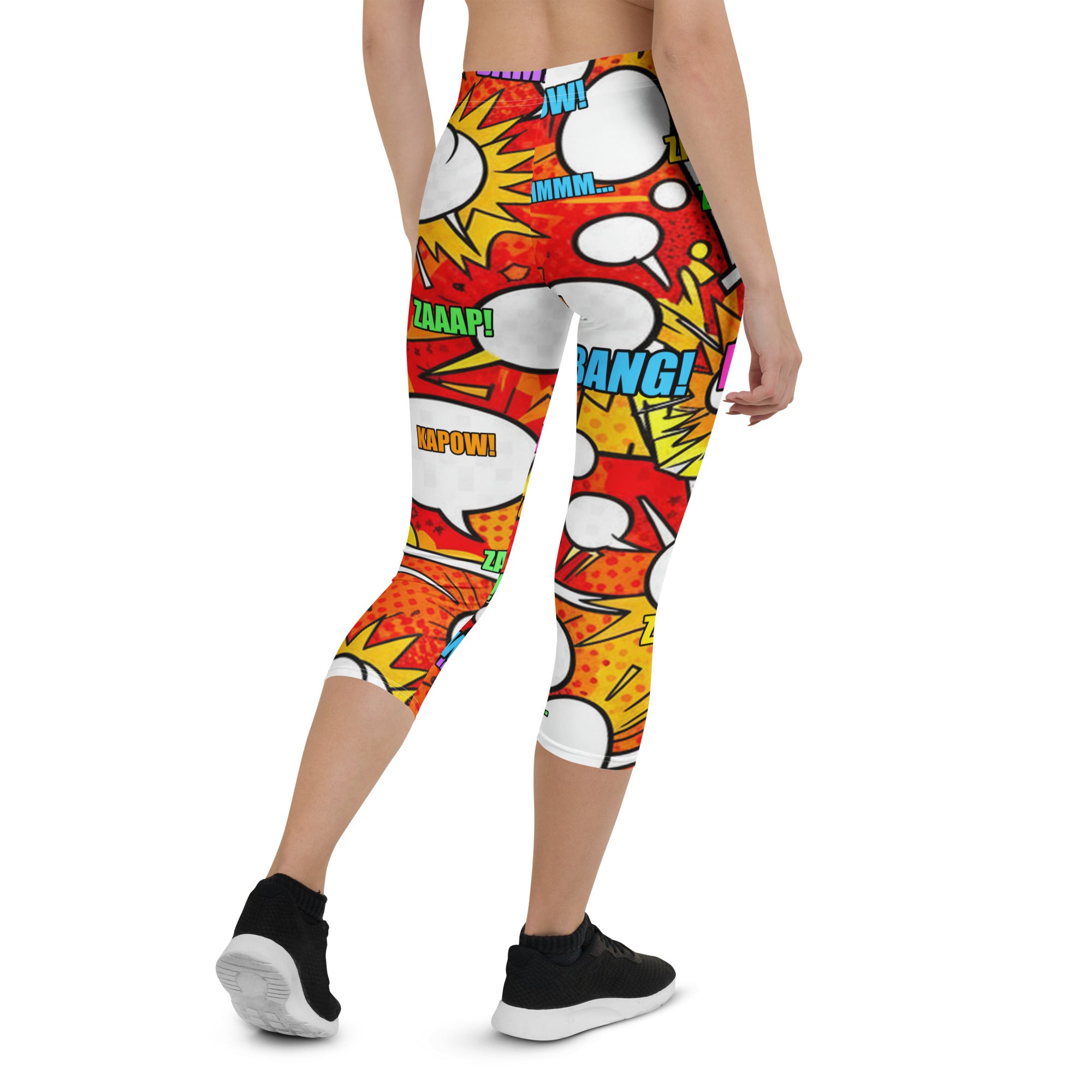 Comic Pop Fire Engine Capri Leggings | GearBunch