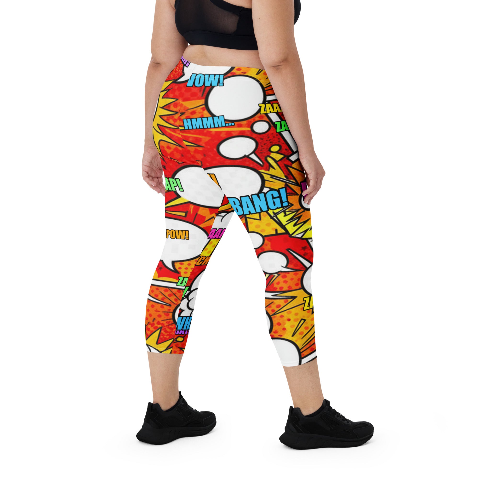 Comic Pop Fire Engine Capri Leggings | GearBunch