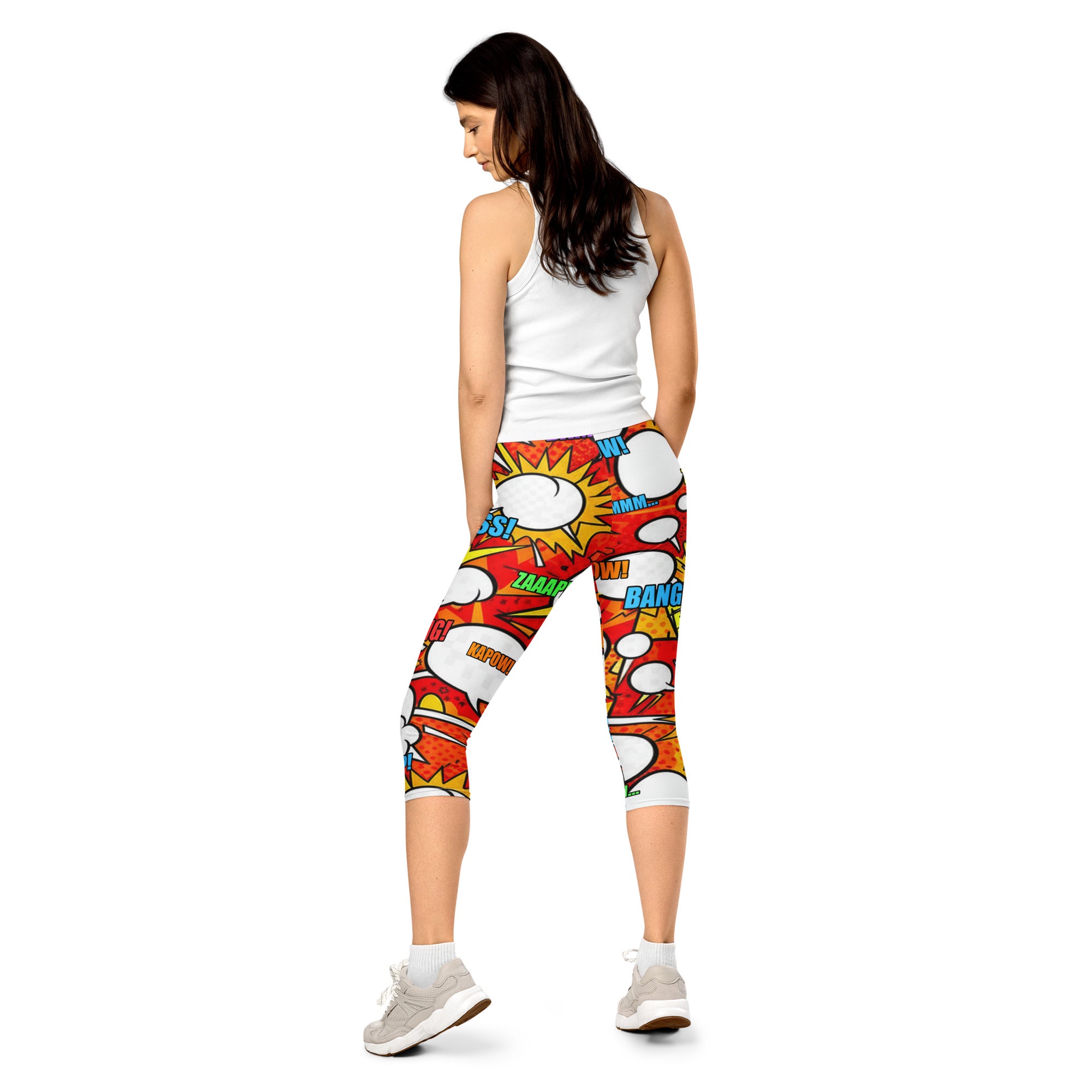 Comic Pop Fire Engine Capri Leggings | GearBunch