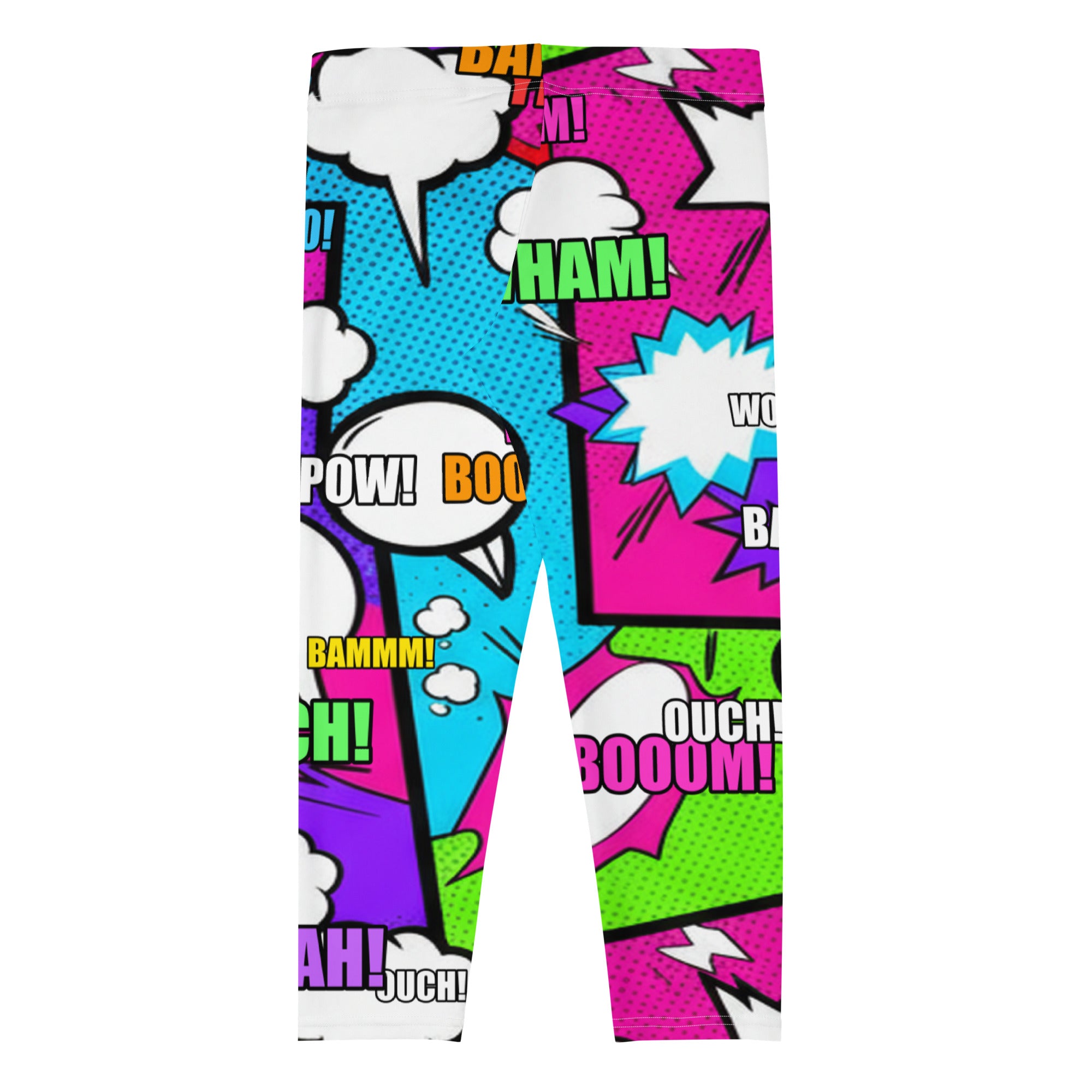 Comic Pop Neon Pink Capri Leggings | GearBunch