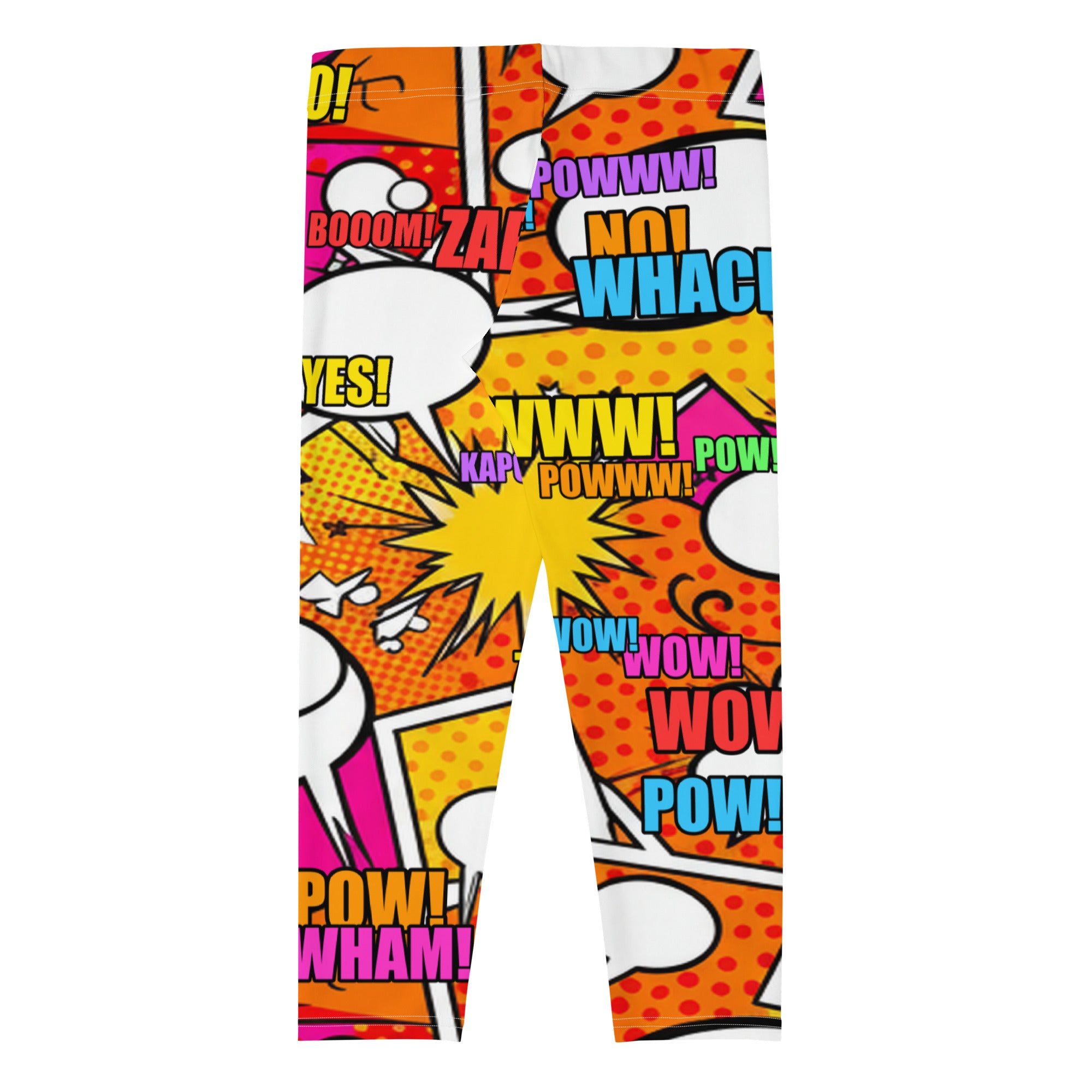 Comic Pop Sunset Orange Capri Leggings | GearBunch