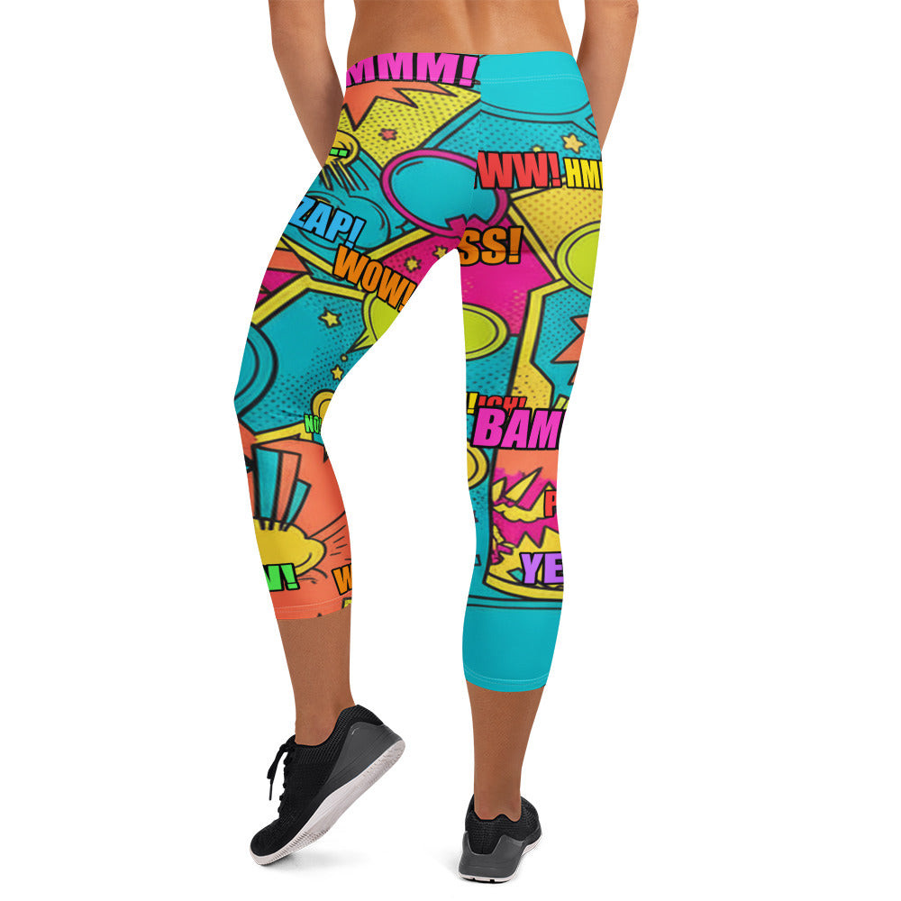 Comic Pop Tropical Capri Leggings | GearBunch