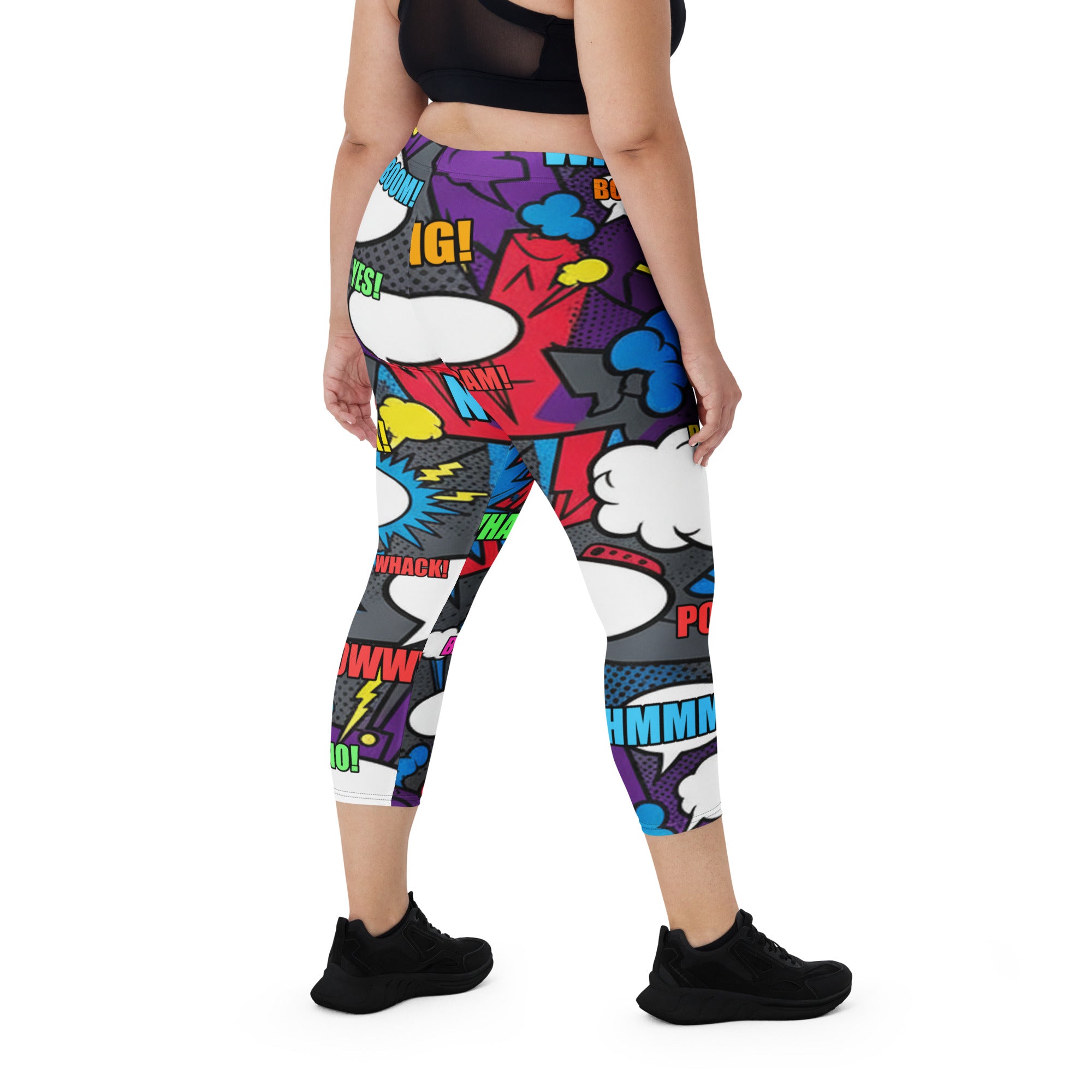 Comic Strip Dark Knight Capri Leggings | GearBunch