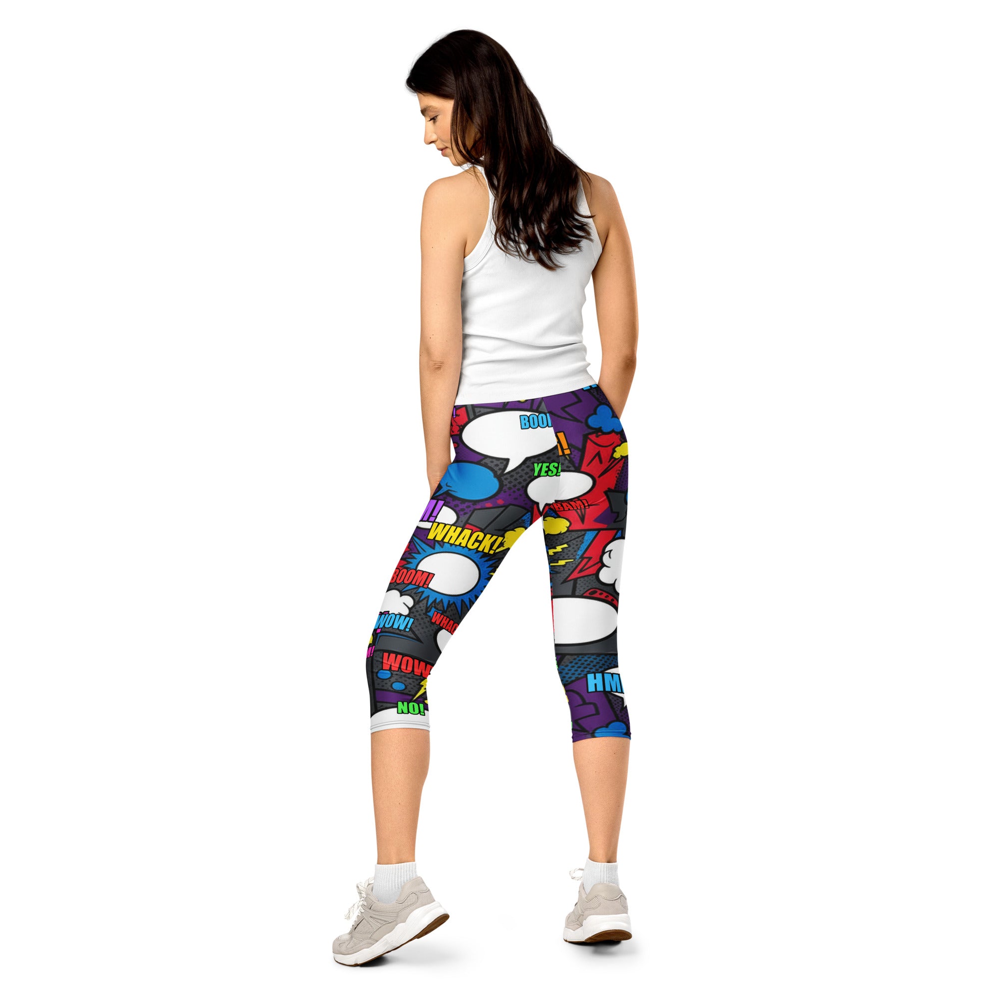 Comic Strip Dark Knight Capri Leggings | GearBunch