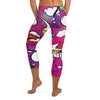 Close-up of the all-over print design on Comic Strip Girl Power Capri Leggings by GearBunch